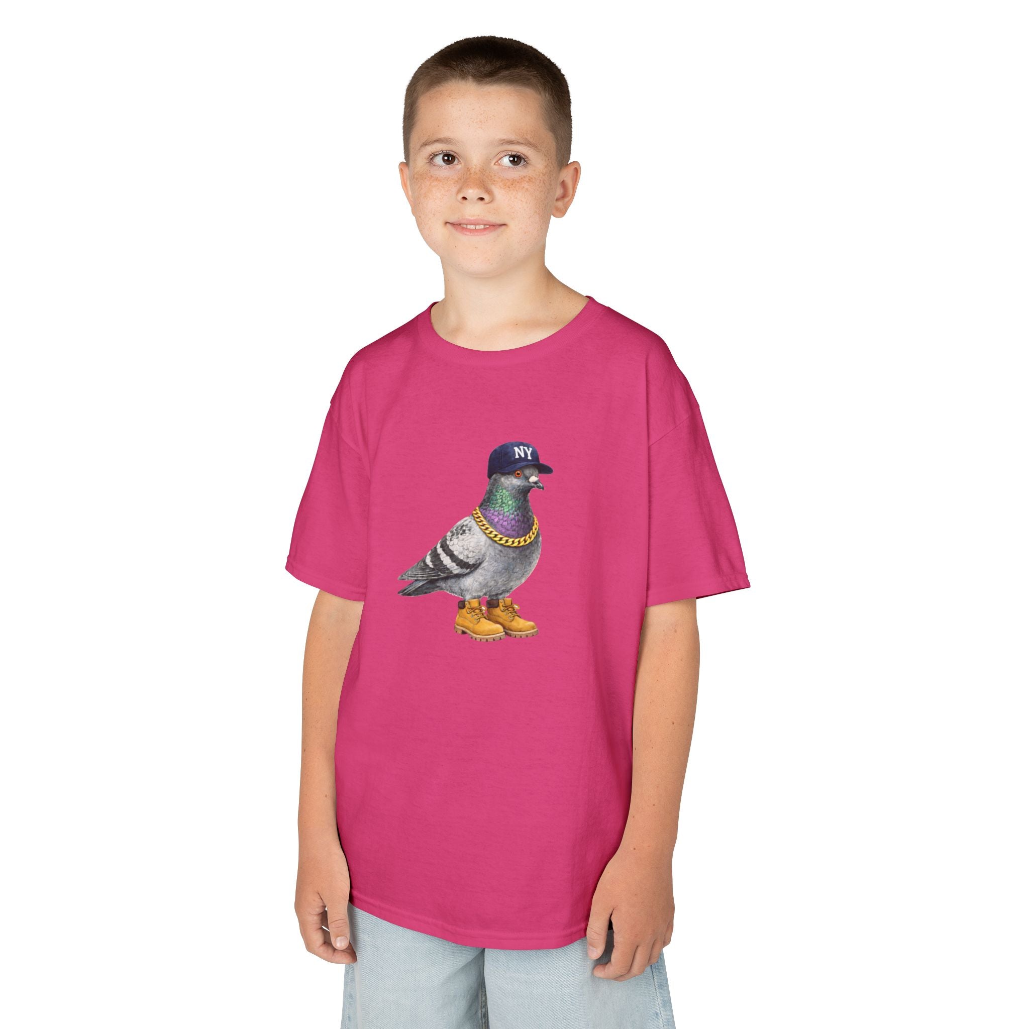 Customizable Bronx NYC Pigeon Kid Tee —  Cute Baseball Fan Bird T-Shirt for Children