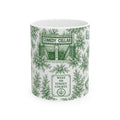 Greenwich Village Green Toile de Jouy Mug | NYC Chinoiserie Ceramic Coffee Cup