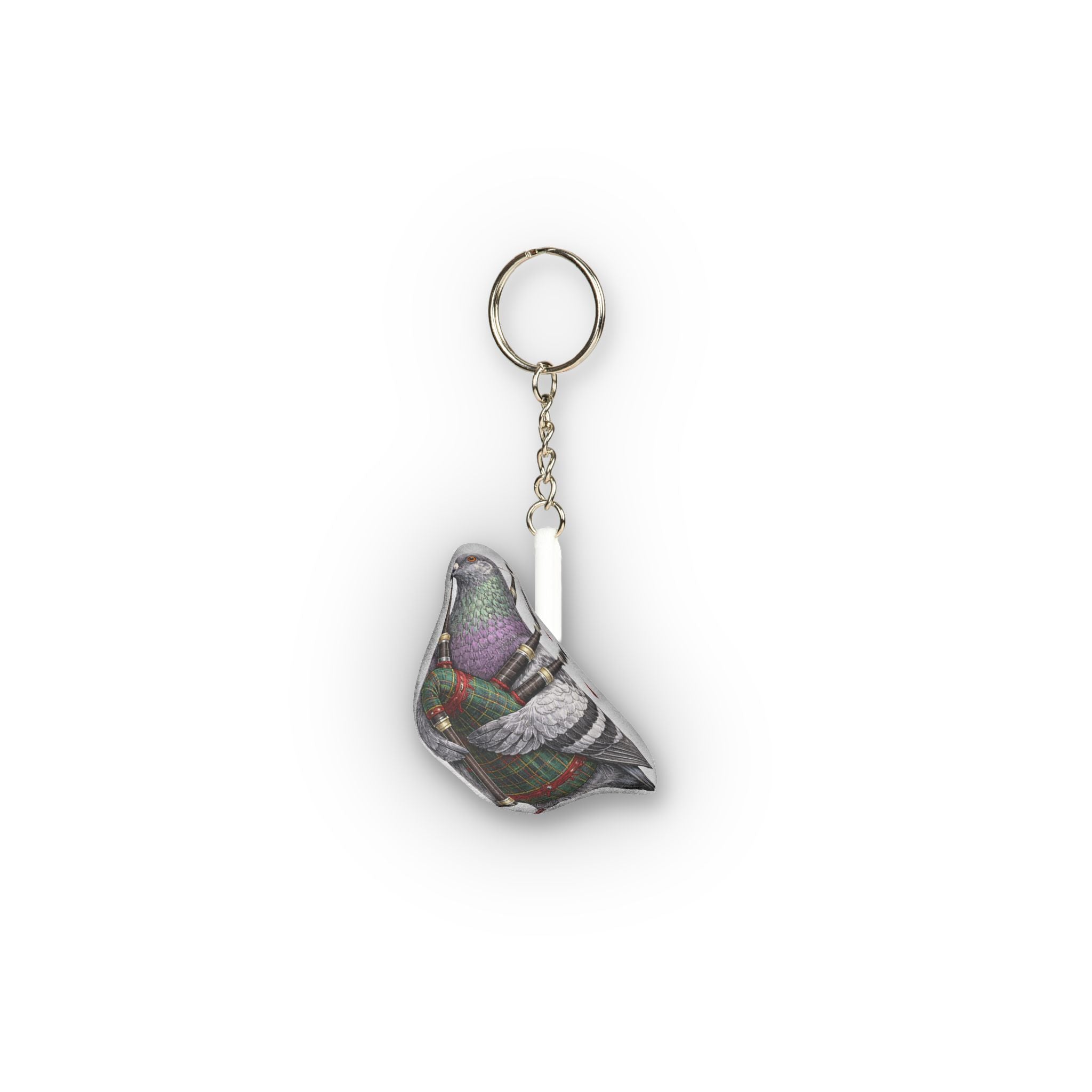 Woodlawn NYC Pigeon Mini Plush Keychain |  Bronx Irish Bagpipes Bird Lovers Plushie Bag Charm