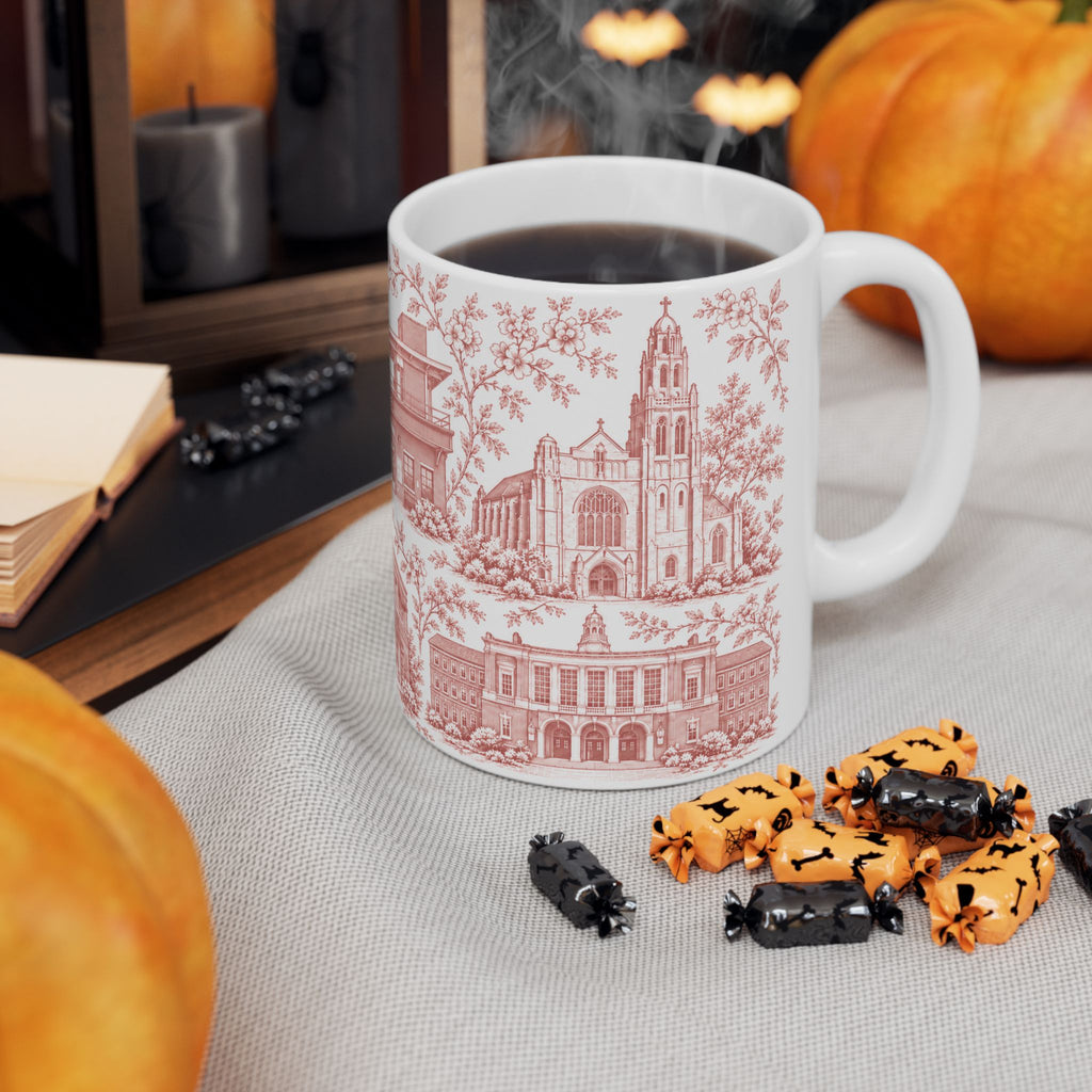 Rockville Center Red Toile de Jouy 11 oz Mug
