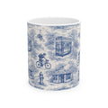 NYC Blue Toile de Jouy Mug | Chinoiserie Ceramic Coffee Cup