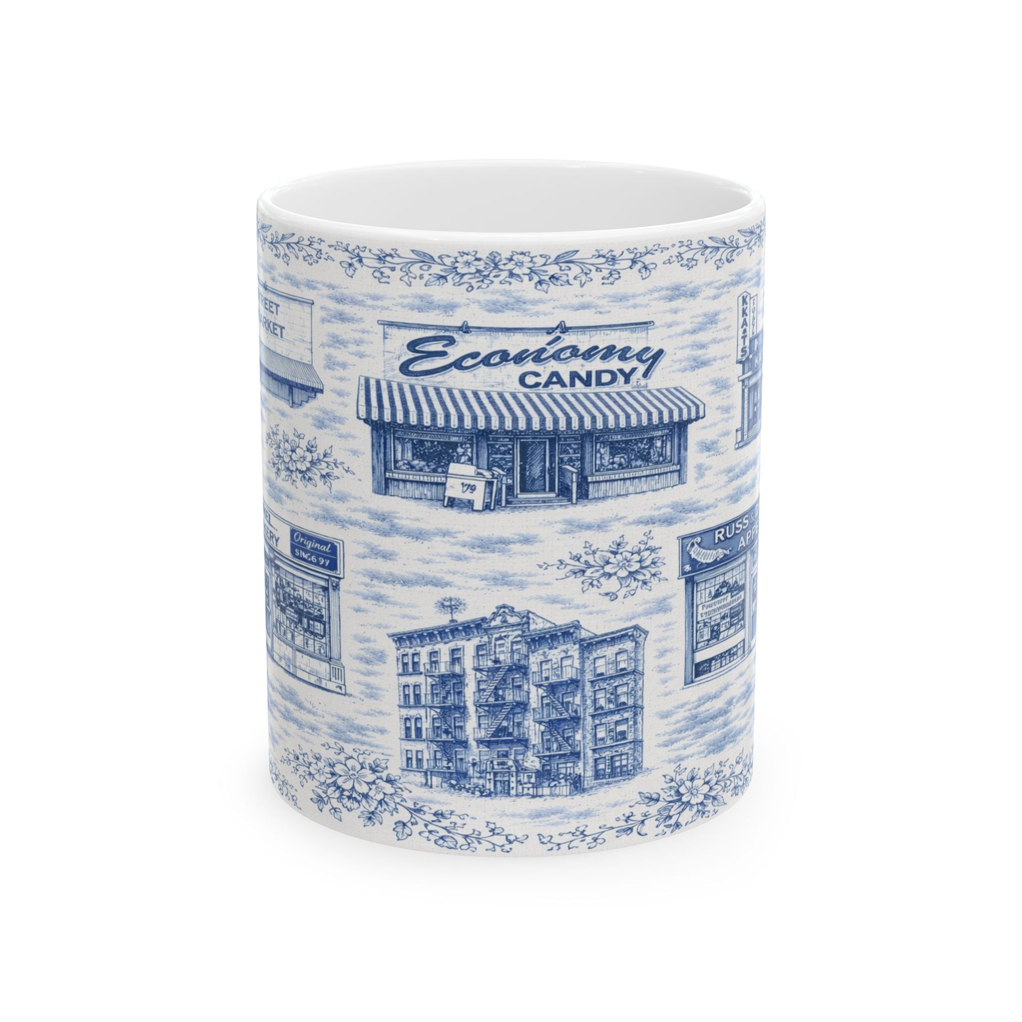 Lower East Side Blue Toile de Jouy Mug | NYC Chinoiserie Ceramic Mug