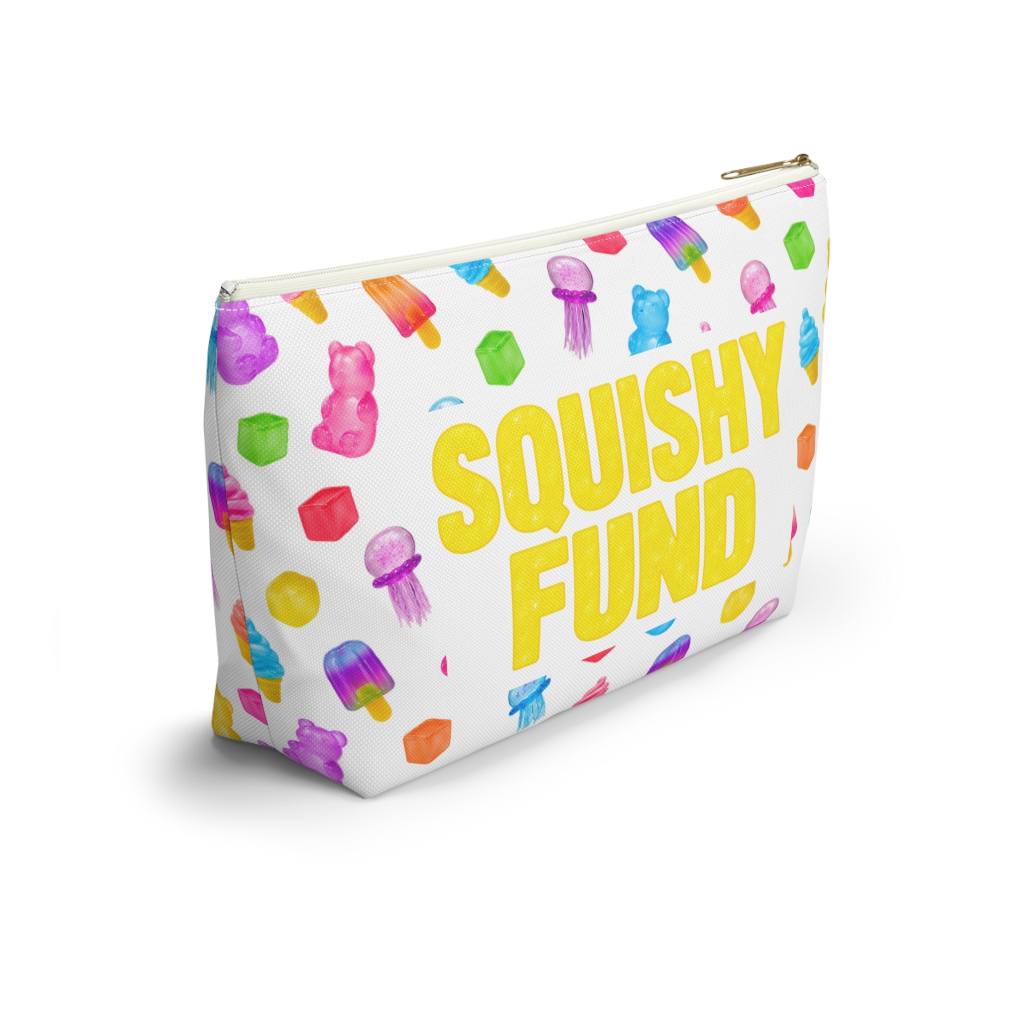 "I Need Dough" / "Squishy Fund" Colorful Squishies Accessory Pouch