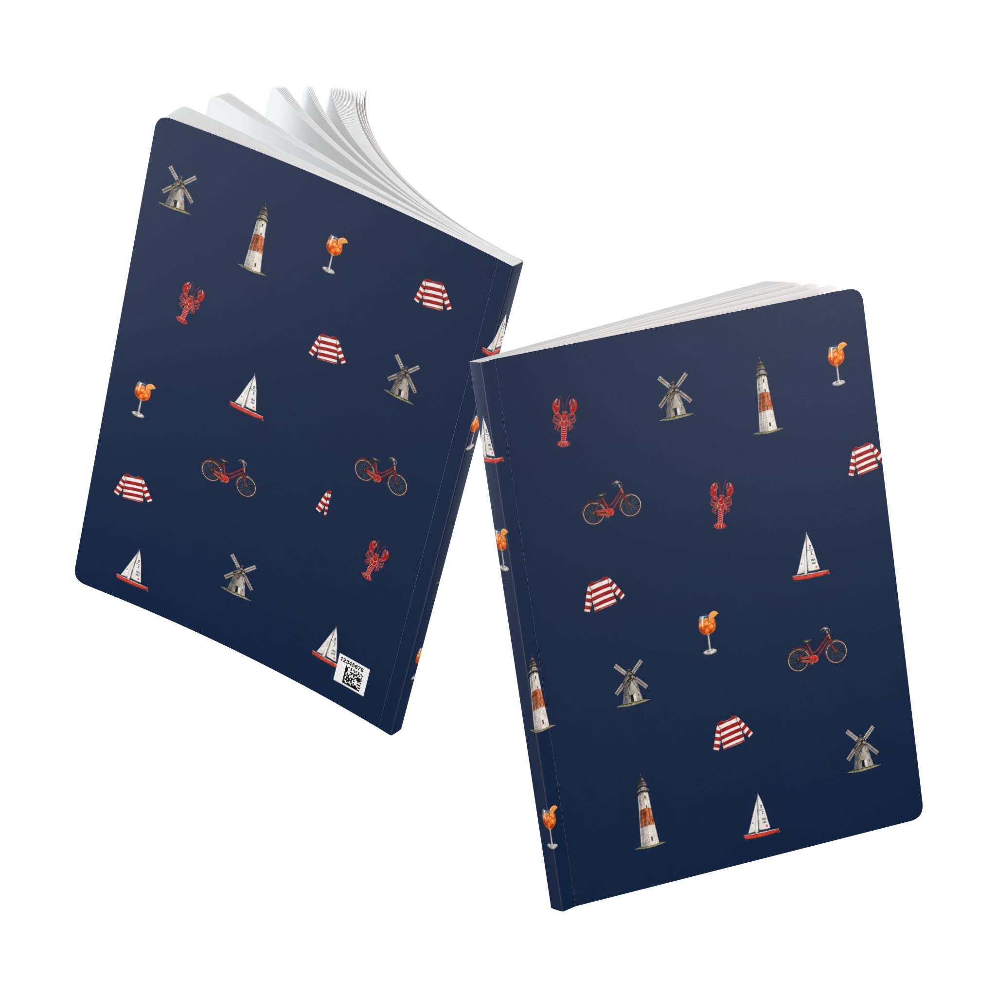 Icons of The Hamptons Blue Softcover Notebook