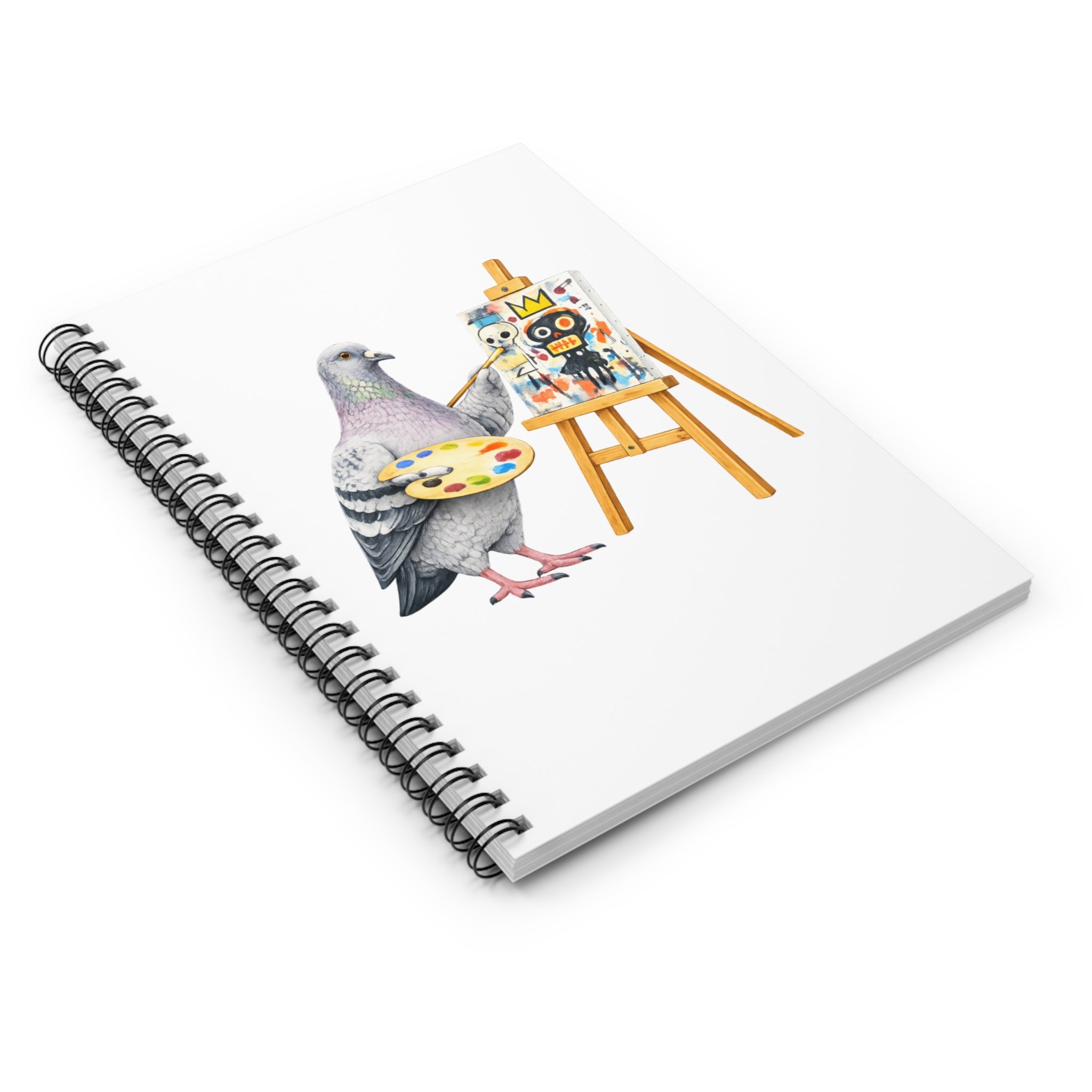 Customizable SoHo NYC Pigeon Spiral Journal |  New York Basquiat Artist Painter Bird Lovers Notebook