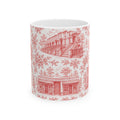 Cobble Hill Red Toile de Jouy Mug | NYC Chinoiserie Ceramic Coffee Cup