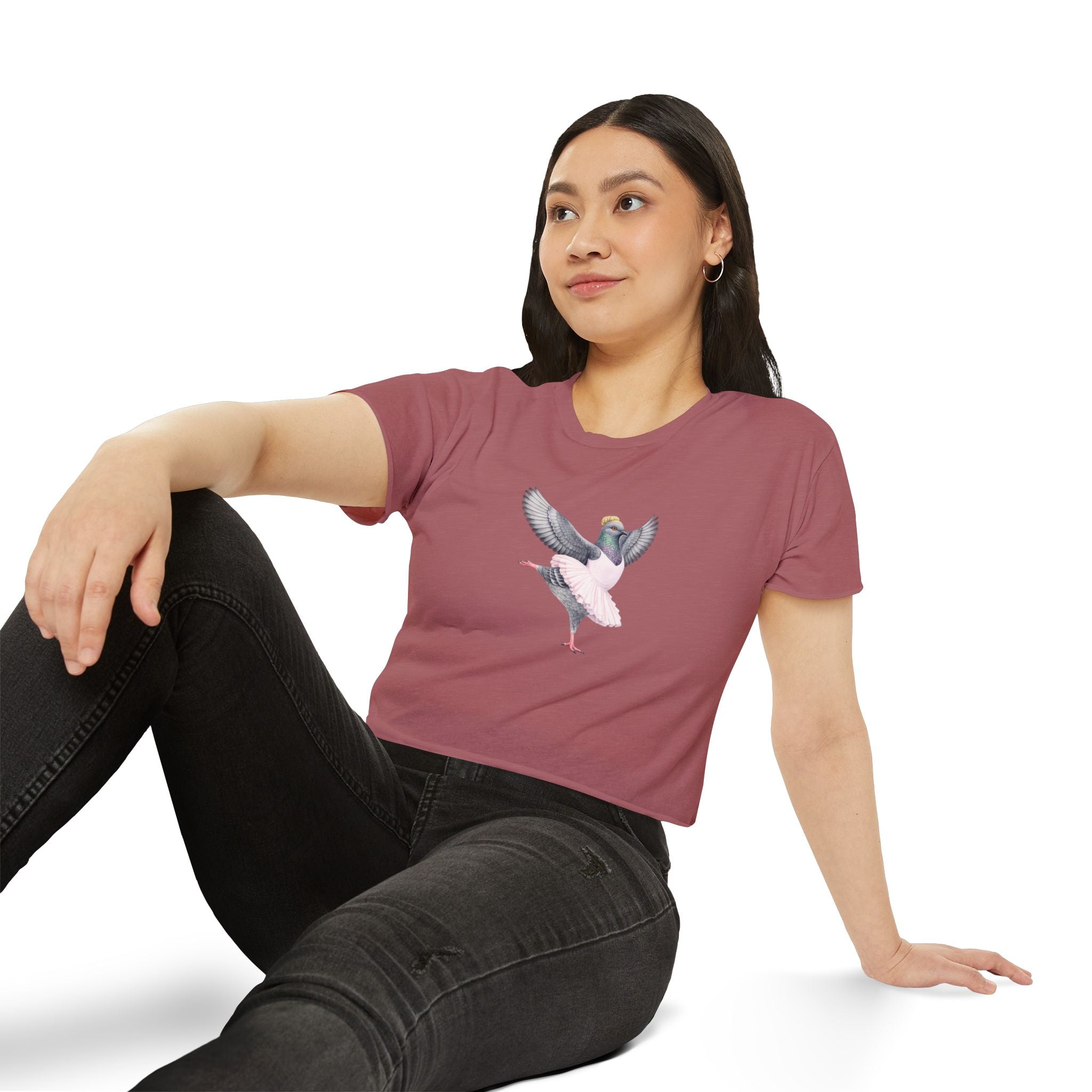 Customizable Lincoln Square NYC Pigeon Crop Top