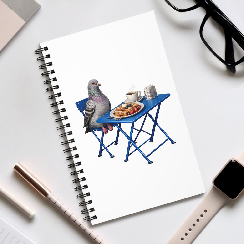 Customizable West Village NYC Pigeon Spiral Journal | Bird Lovers Notebook