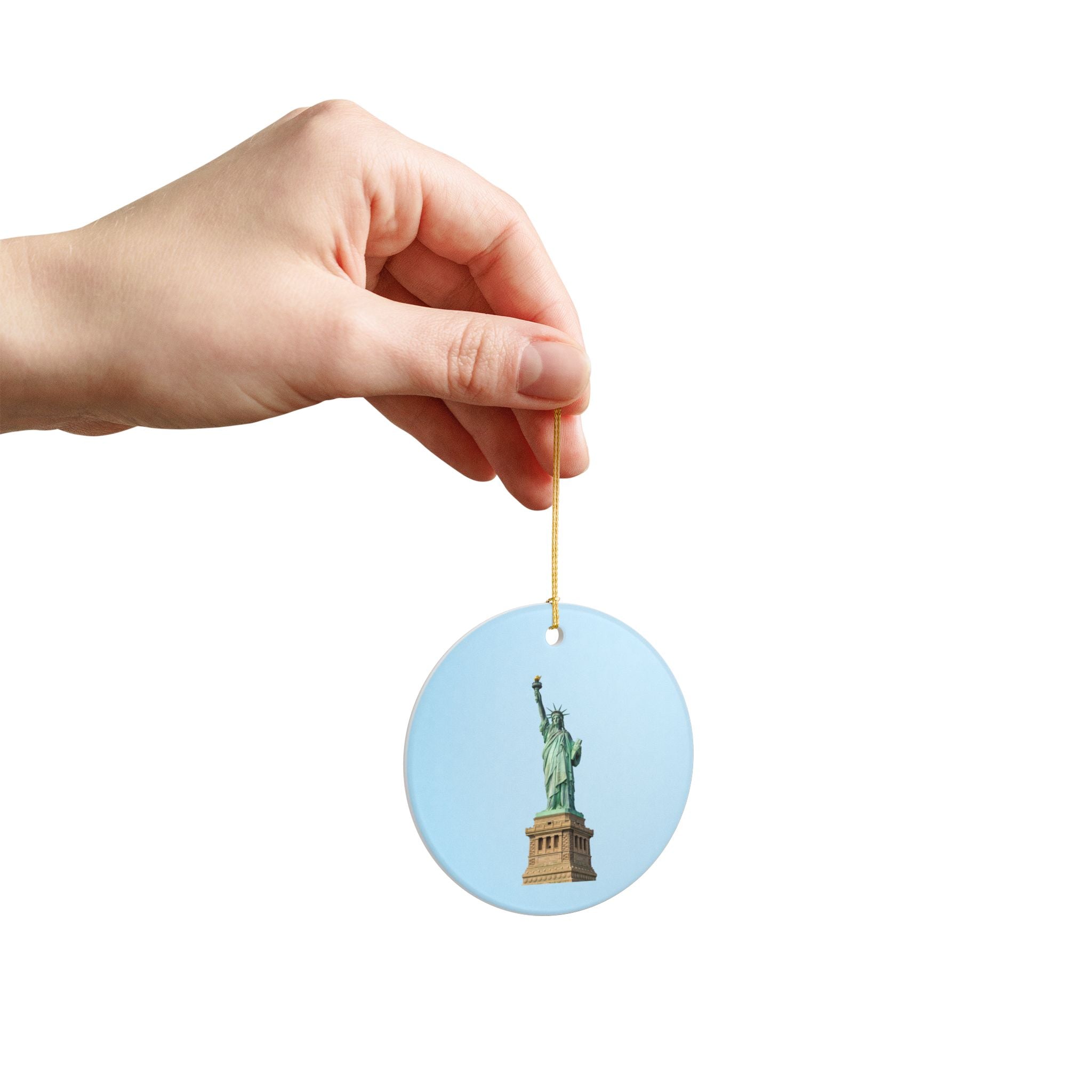 Statue of Liberty Ceramic Christmas Tree Ornament — NYC Skyline Holiday Decoration