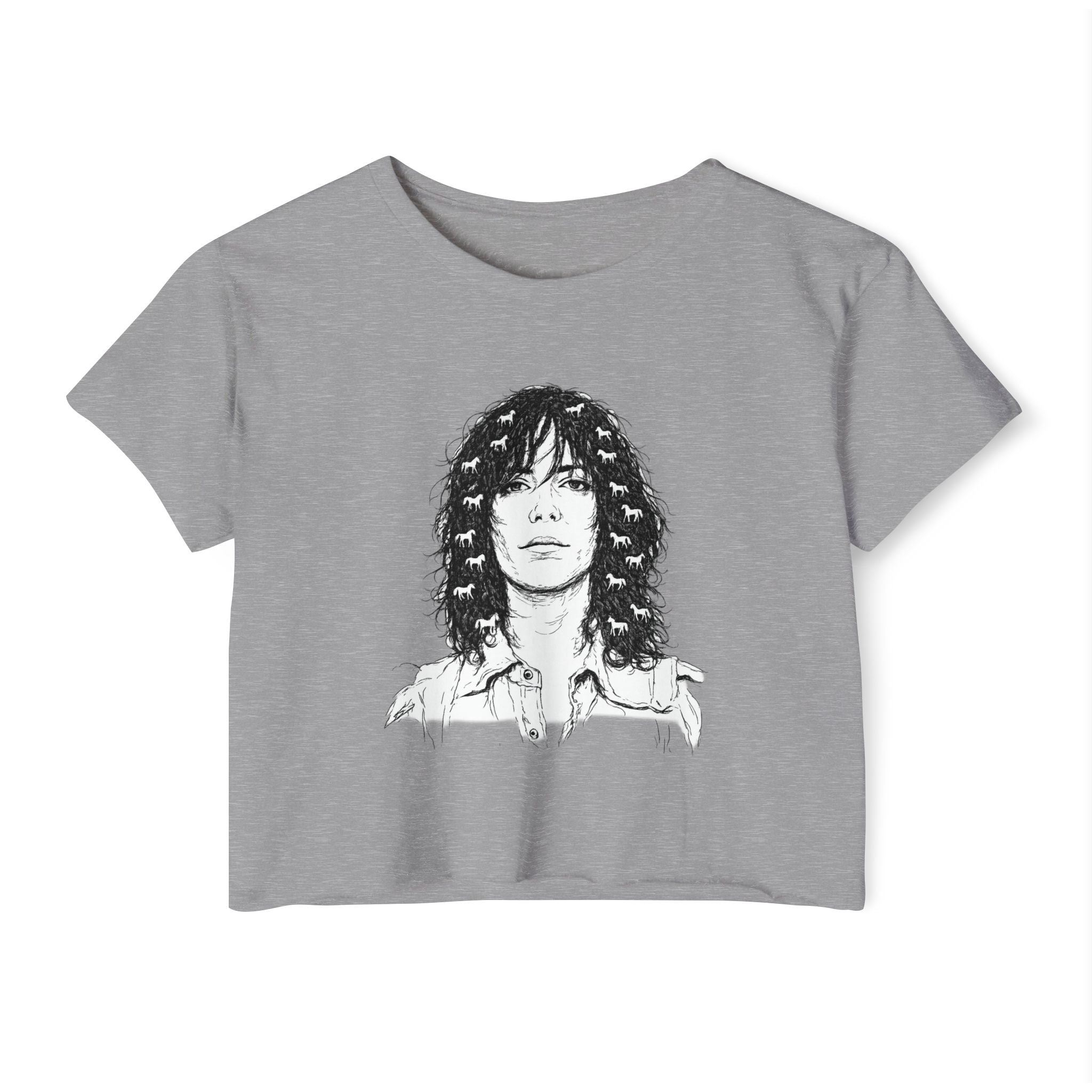 Horses Patti Smith Crop Top T-shirt   Music Tee