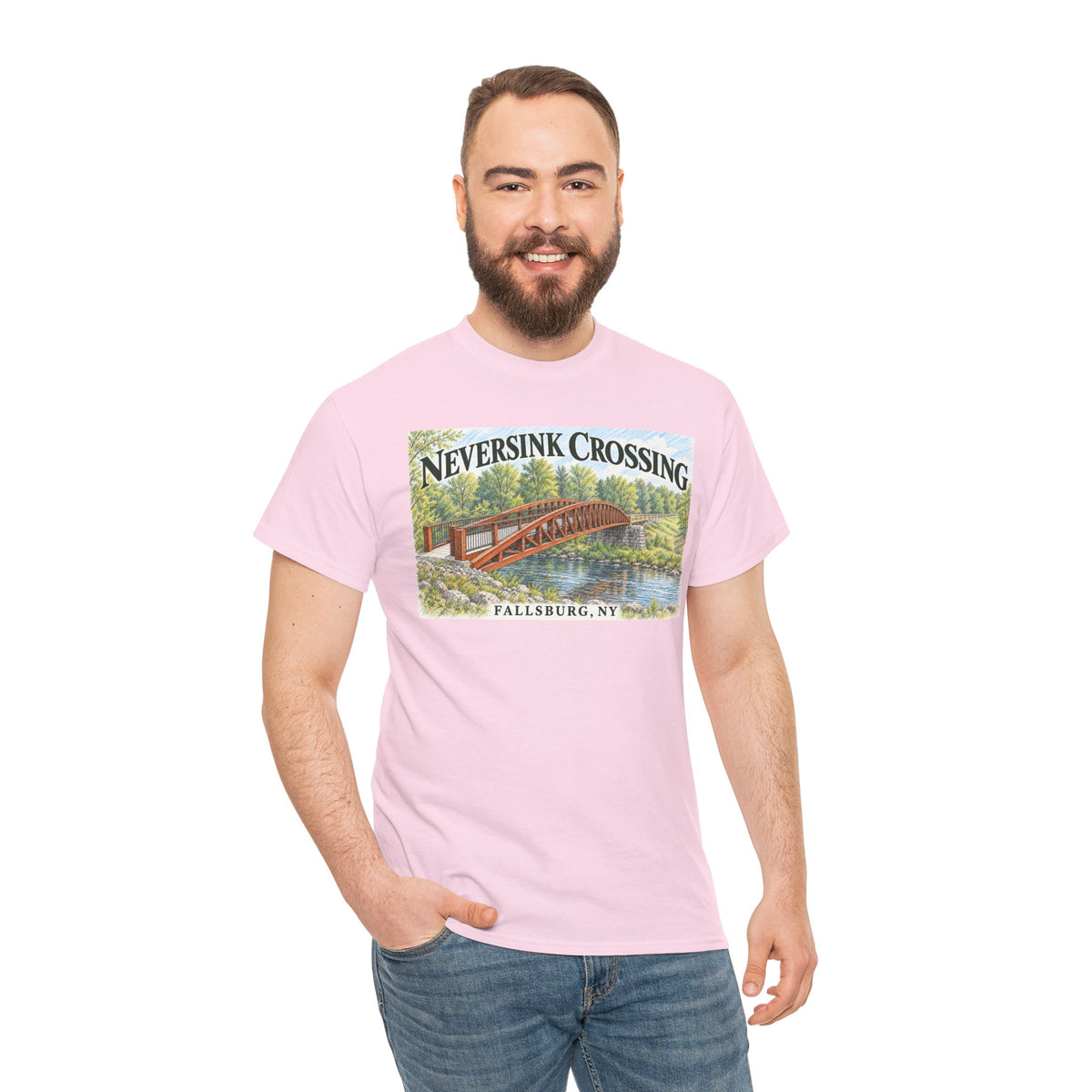 Neversink Crossing Fallsburg NY Scenic Bridge T-Shirt