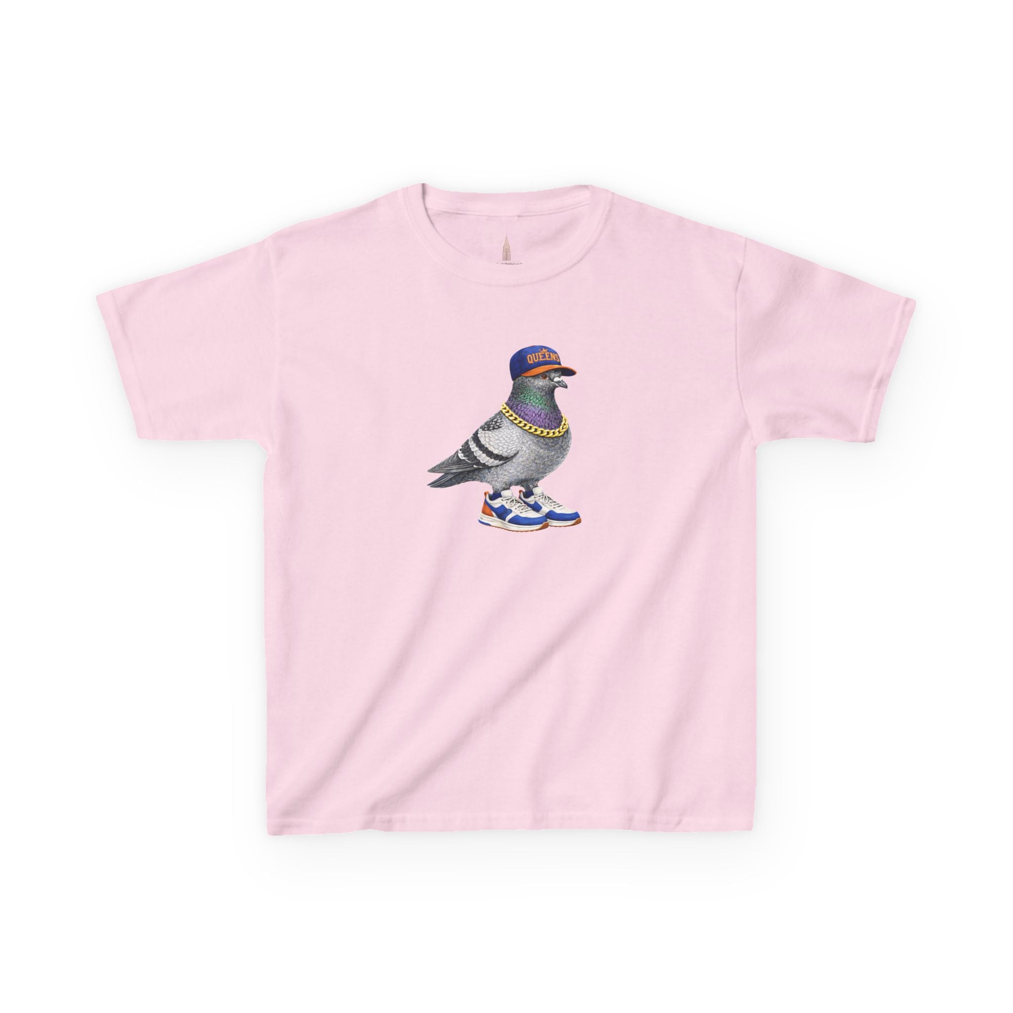 Customizable Queens NYC Pigeon Kid Tee —  Cute Bird  Baseball Fan T-Shirt for Children