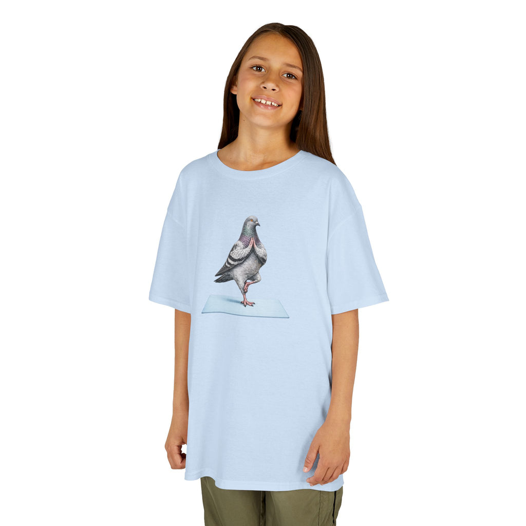 Customizable Central Park NYC Pigeon Kids Yoga Tee — Cute Bird Yoga T-Shirt for Children