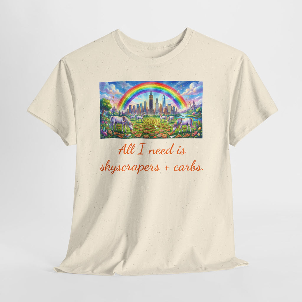 NYC Skyscrapers and Carbs T-Shirt | New York Is a Fairy Tale City Tee