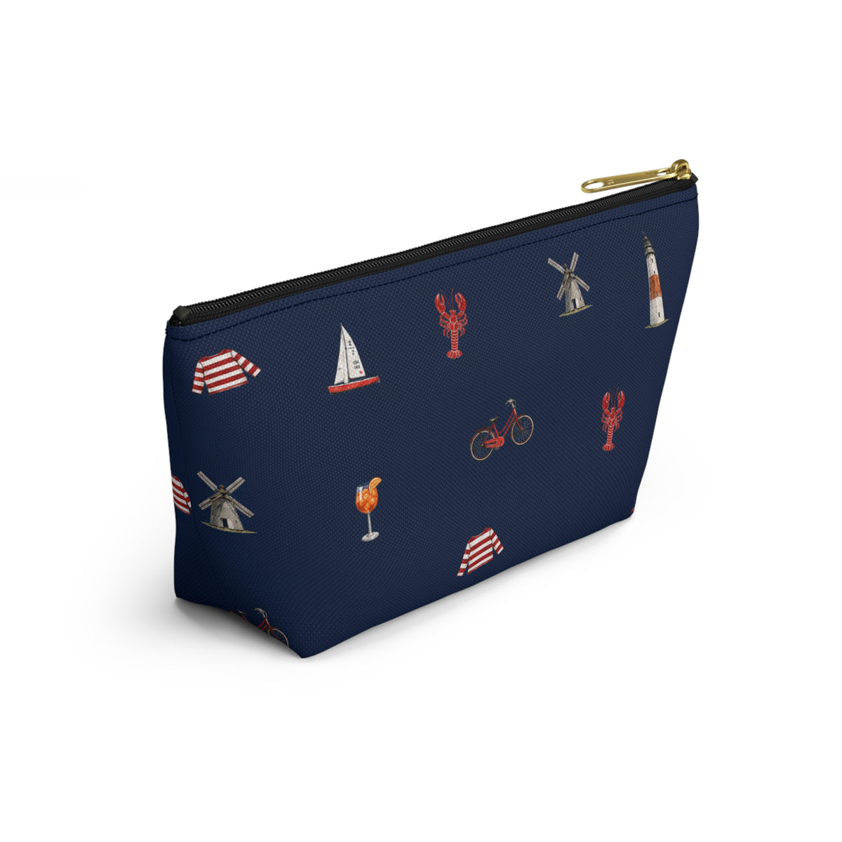 Icons of The Hamptons Navy Blue Pouch — T-Bottom Makeup & Travel Organizer