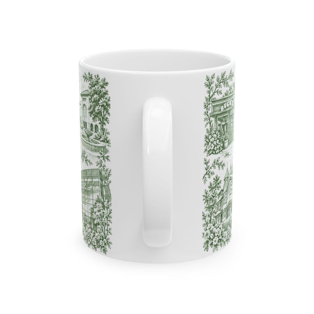 Silicon Valley Green Toile de Jouy 11oz Ceramic Mug