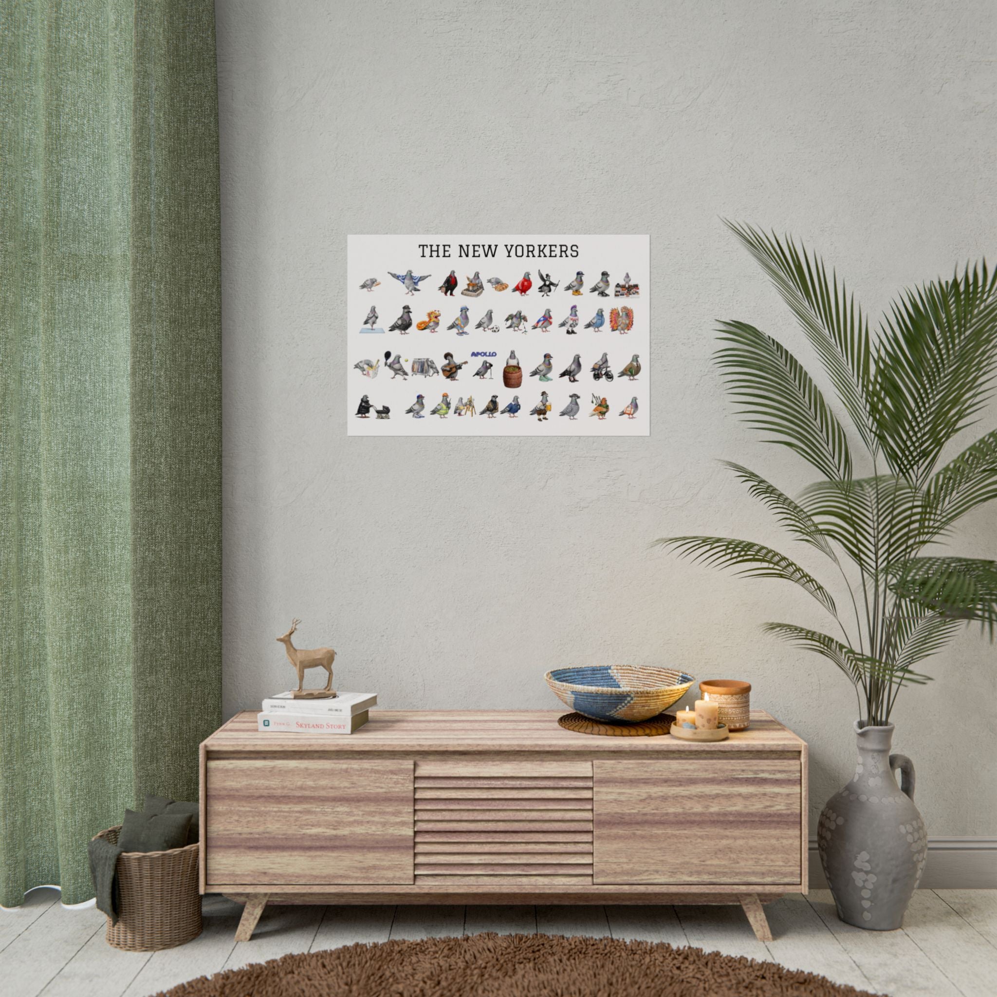 The New Yorkers Neighborhood Pigeons Rolled Poster | NYC Pigeon Gift for Bird Lovers