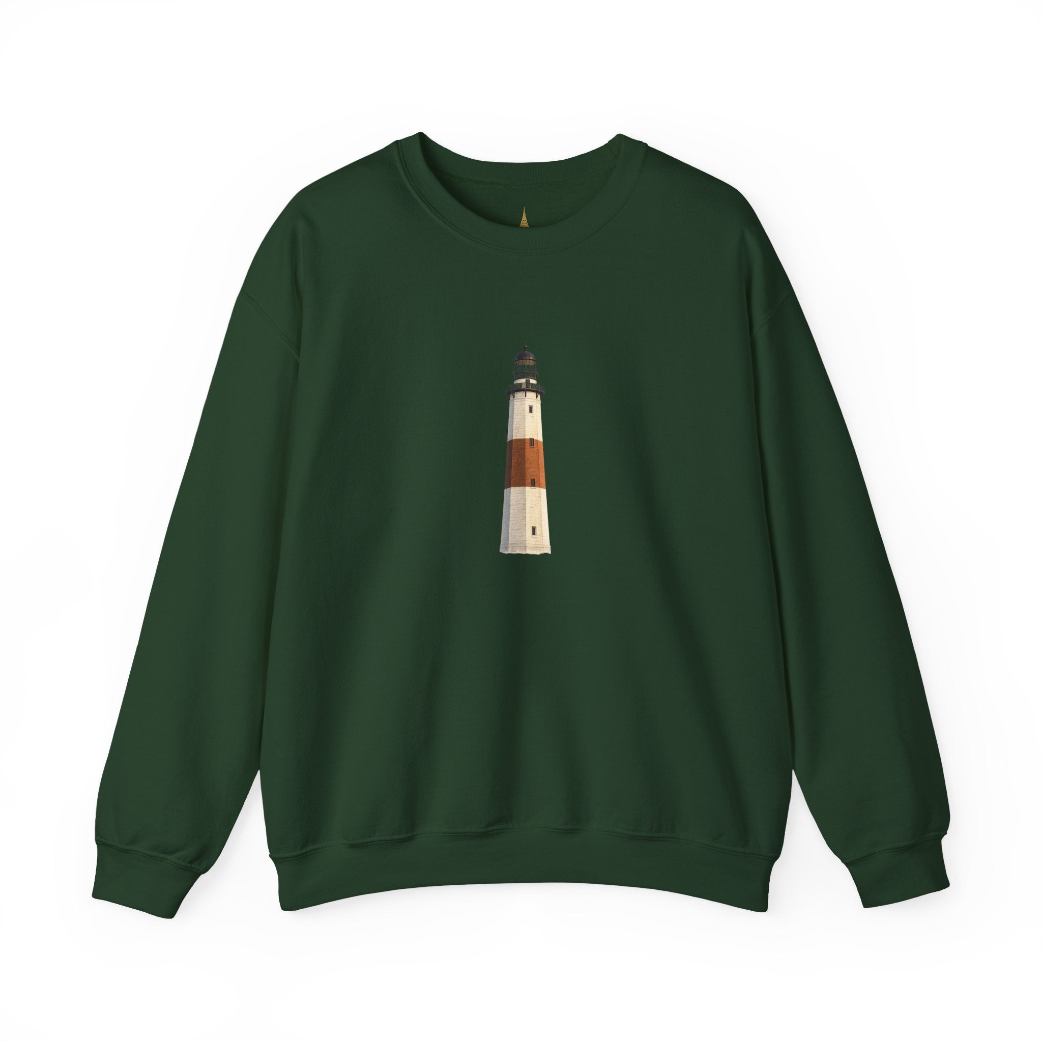 Montauk Lighthouse Minimalist Crewneck Sweatshirt — Montauk Coastal Nautical Graphic Sweater