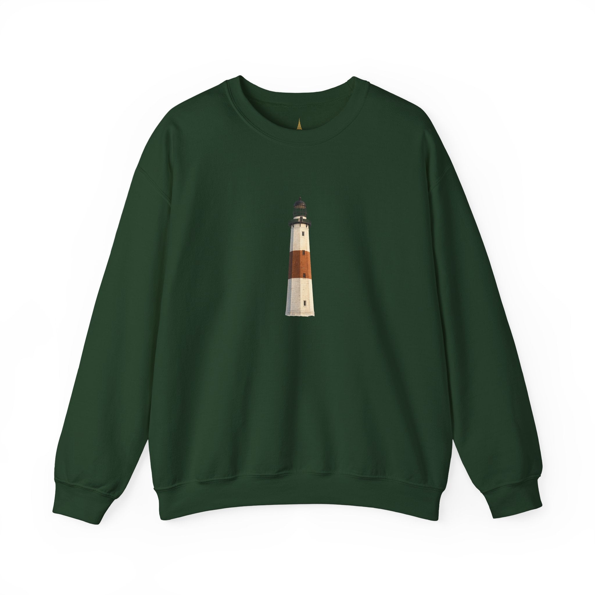Montauk Lighthouse Minimalist Crewneck Sweatshirt — Montauk Coastal Nautical Graphic Sweater
