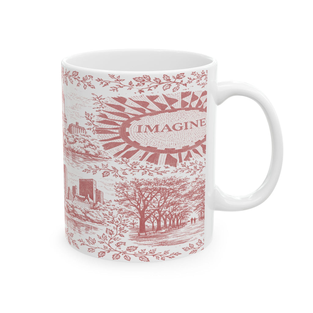 Central Park Red Toile de Jouy Mug | NYC Chinoiserie Ceramic Coffee Cup