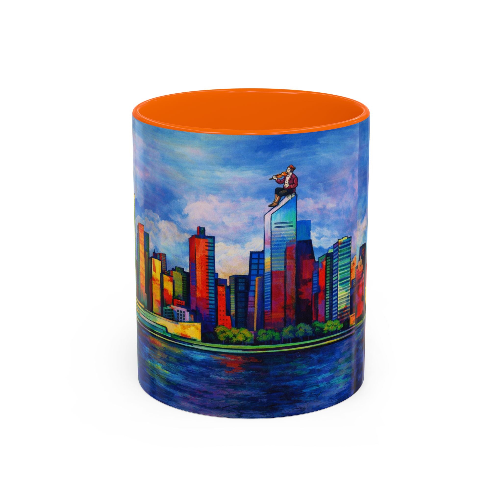 Fiddler on the Manhattan Roof  Marc Chagall-inspired Fan Art NYC Accent Coffee Mug