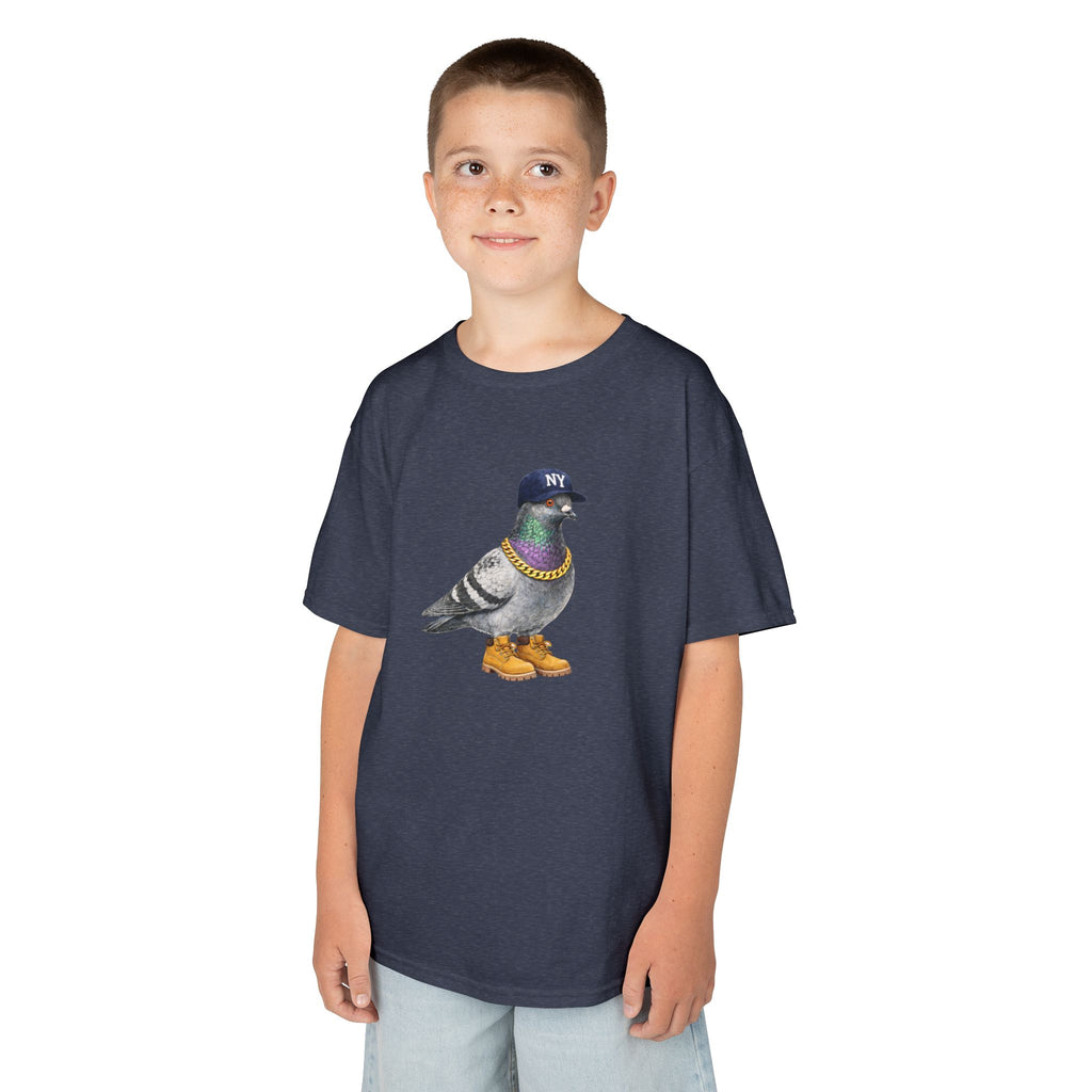 Customizable Bronx NYC Pigeon Kid Tee —  Cute Baseball Fan Bird T-Shirt for Children