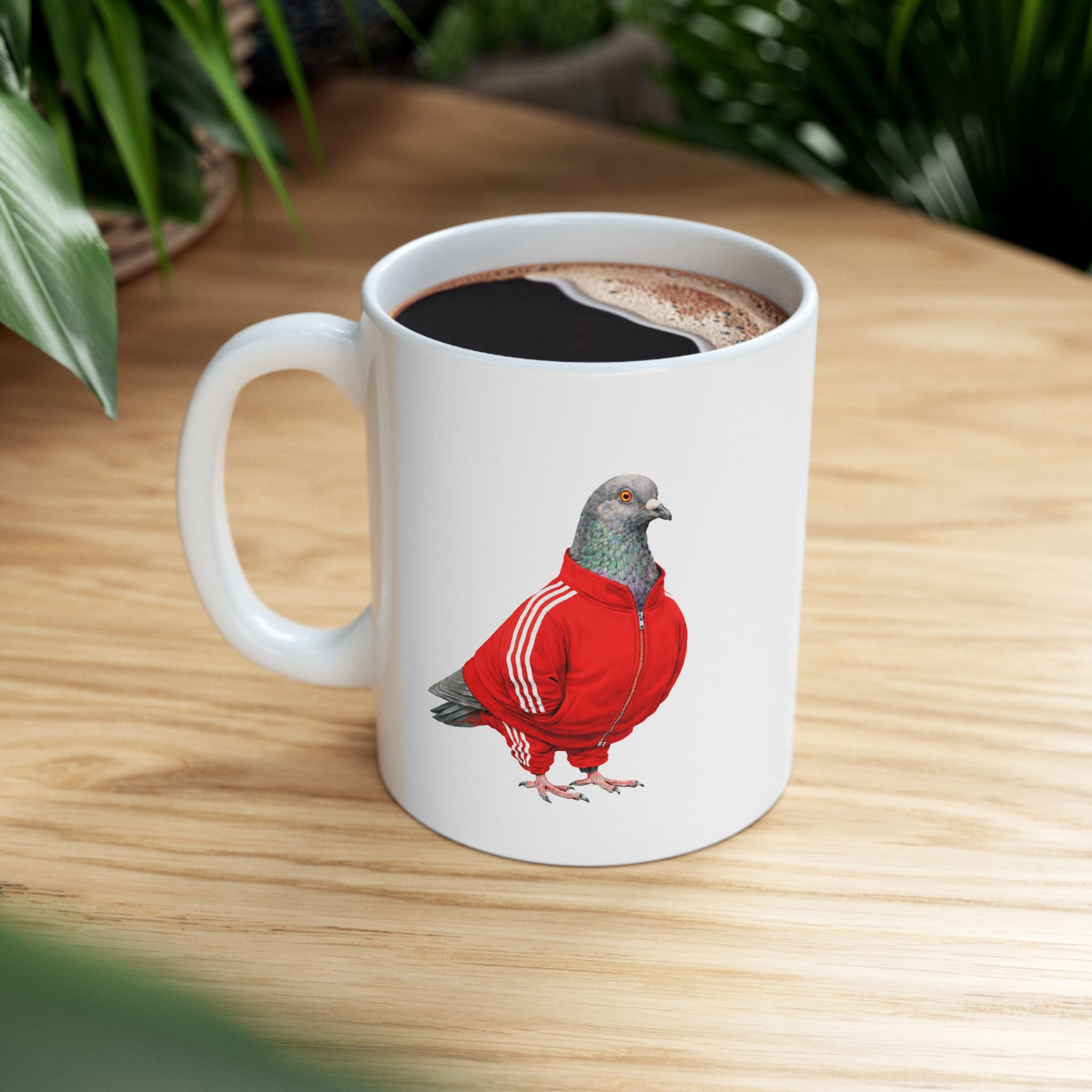Customizable Brighton Beach NYC Pigeon Mug | New York Brooklyn Track Suit Bird Lovers Ceramic Coffee Cup