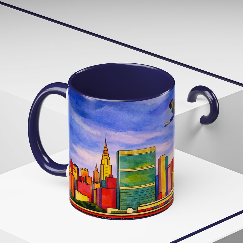 Over The Town  Marc Chagall-inspired Fan Art Manhattan Skyline NYC Accent Coffee Mug