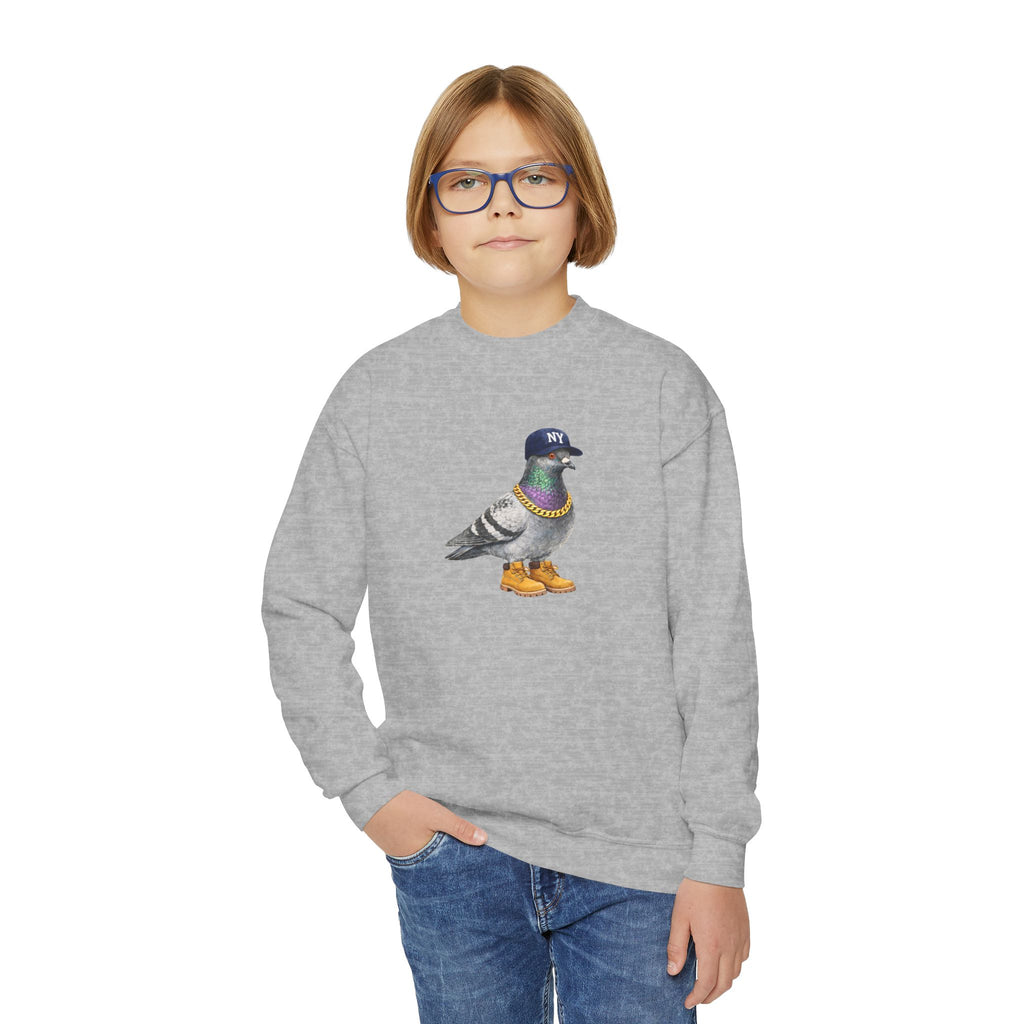 Customizable Bronx NYC Pigeon NYC Kids Crewneck Sweatshirt    New York Baseball Fan Bird Lover Childrens Sweater