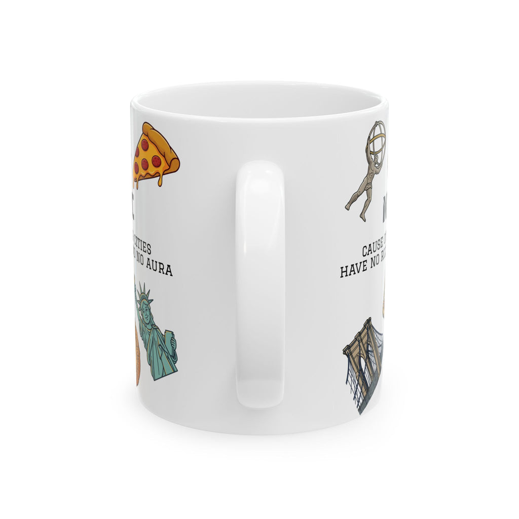 NYC Icons Rizz and Aura Mug | New York City Landmark Collage Ceramic Coffee Tea Mug
