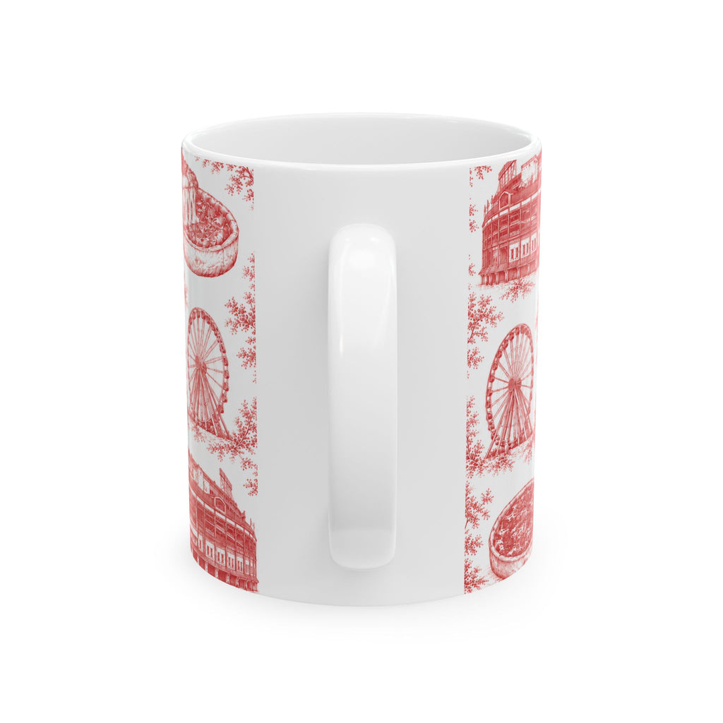 Chicago Red Toile de Jouy Ceramic Mug (11oz)