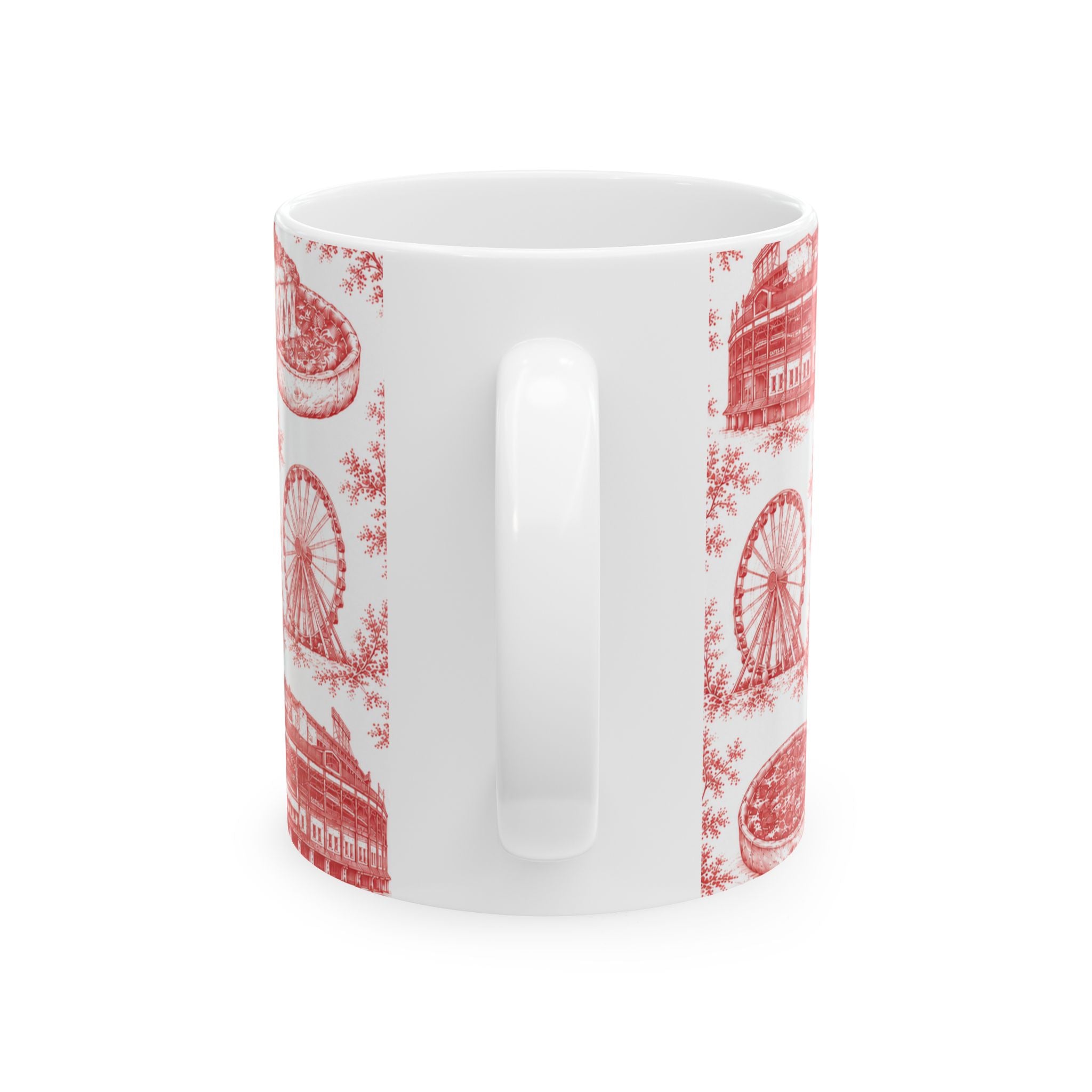 Chicago Red Toile de Jouy Ceramic Mug (11oz)