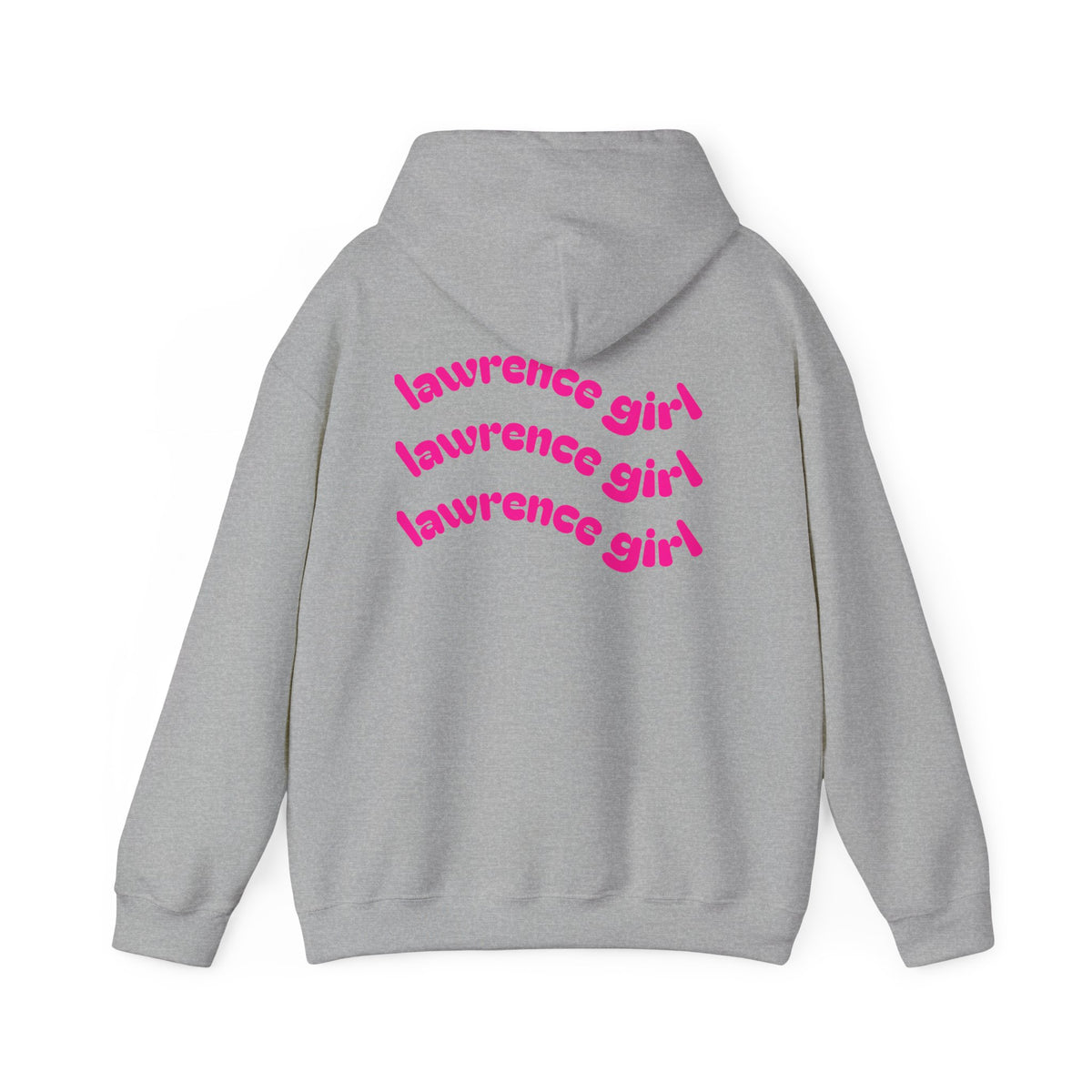 Lawrence Girl Hoodie – Retro Pink Wave Back Print Hooded Sweatshirt