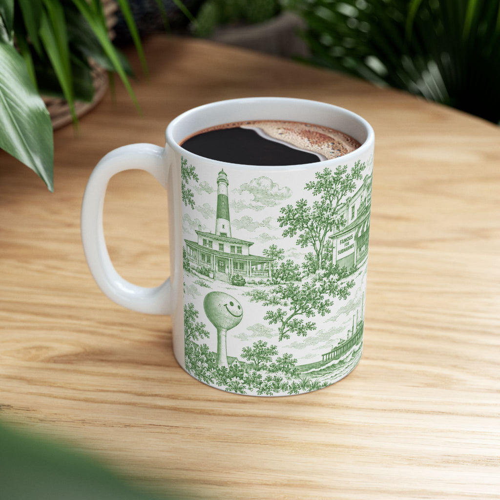 Atlantic City Green Toile de Jouy 11oz Mug