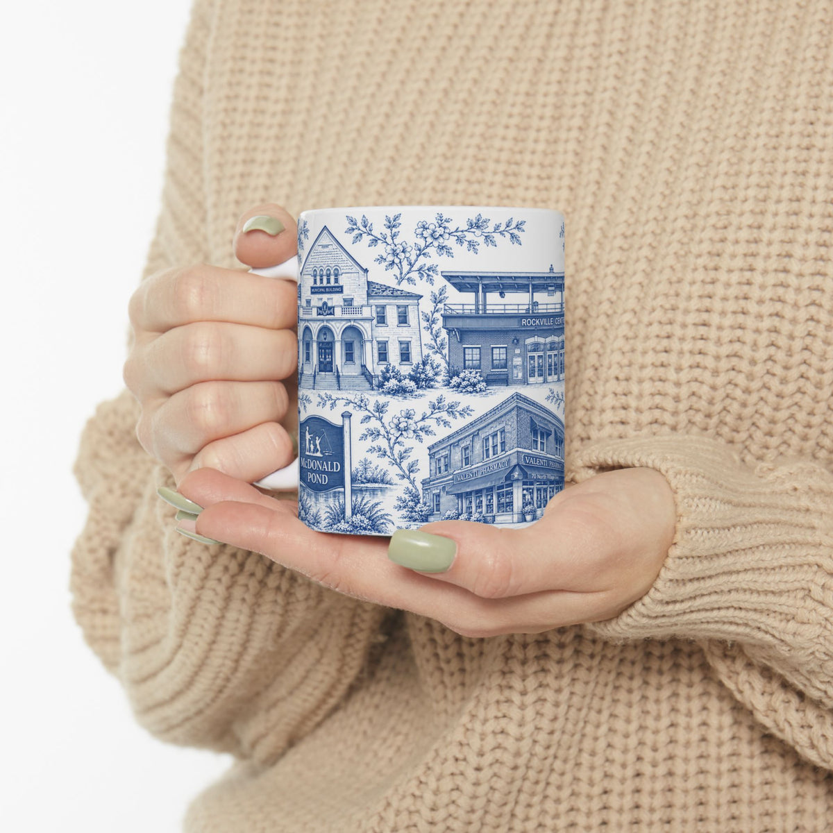 Rockville Center Blue Toile de Jouy 11 oz Mug