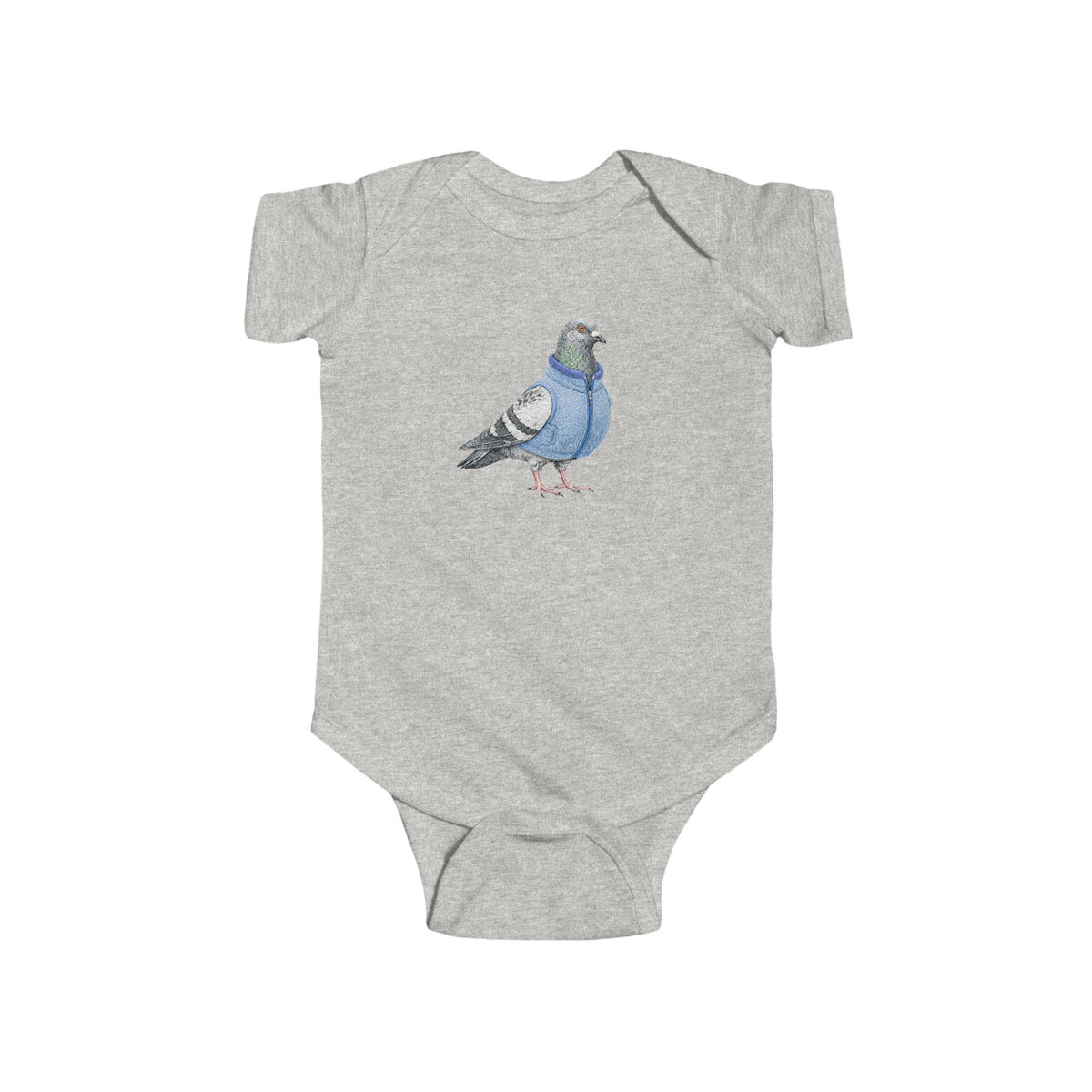 Customizable Financial District NYC Pigeon Baby Onesie | New Yorker Reveal Infant Bodysuit