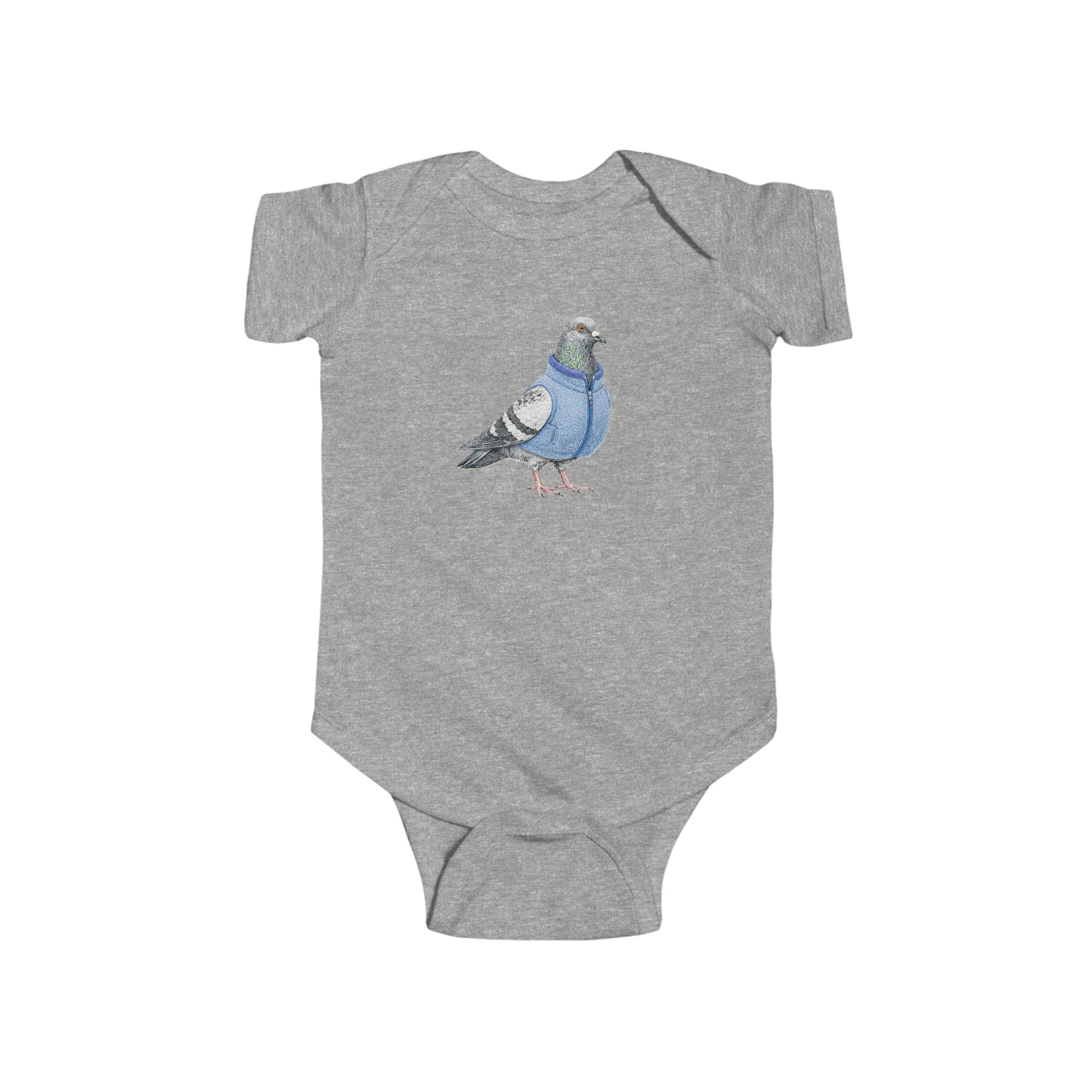 Customizable Financial District NYC Pigeon Baby Onesie | New Yorker Reveal Infant Bodysuit