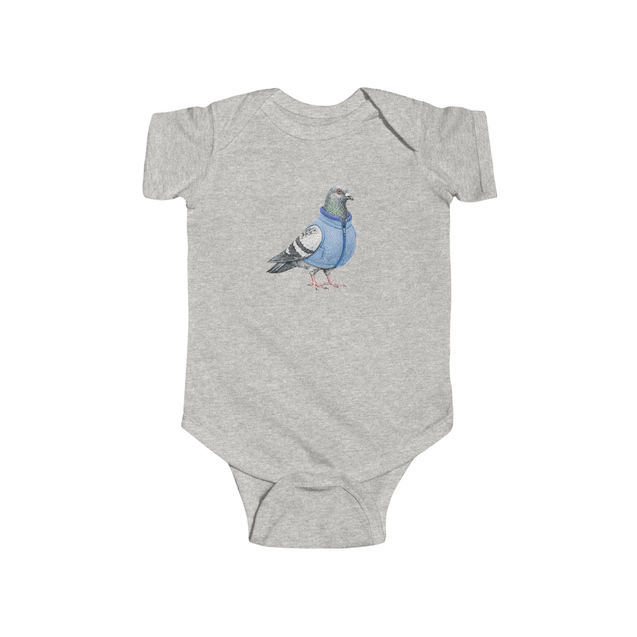 Customizable Financial District NYC Pigeon Baby Onesie | New Yorker Reveal Infant Bodysuit