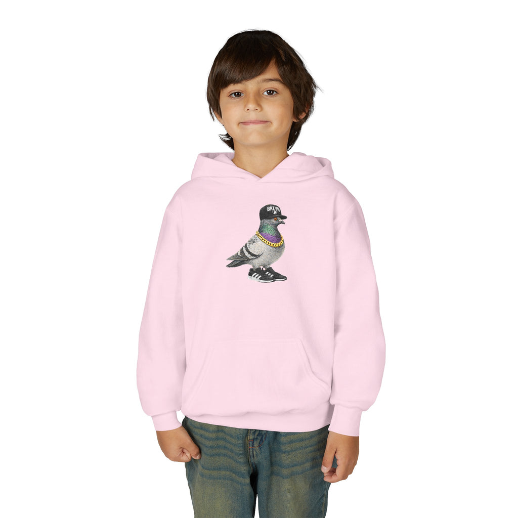 Customizable Brooklyn NYC Pigeon NYC Kids Hoodie | New York Baseball Sports Fan Bird Lovers Childrens Hooded Sweatshirt