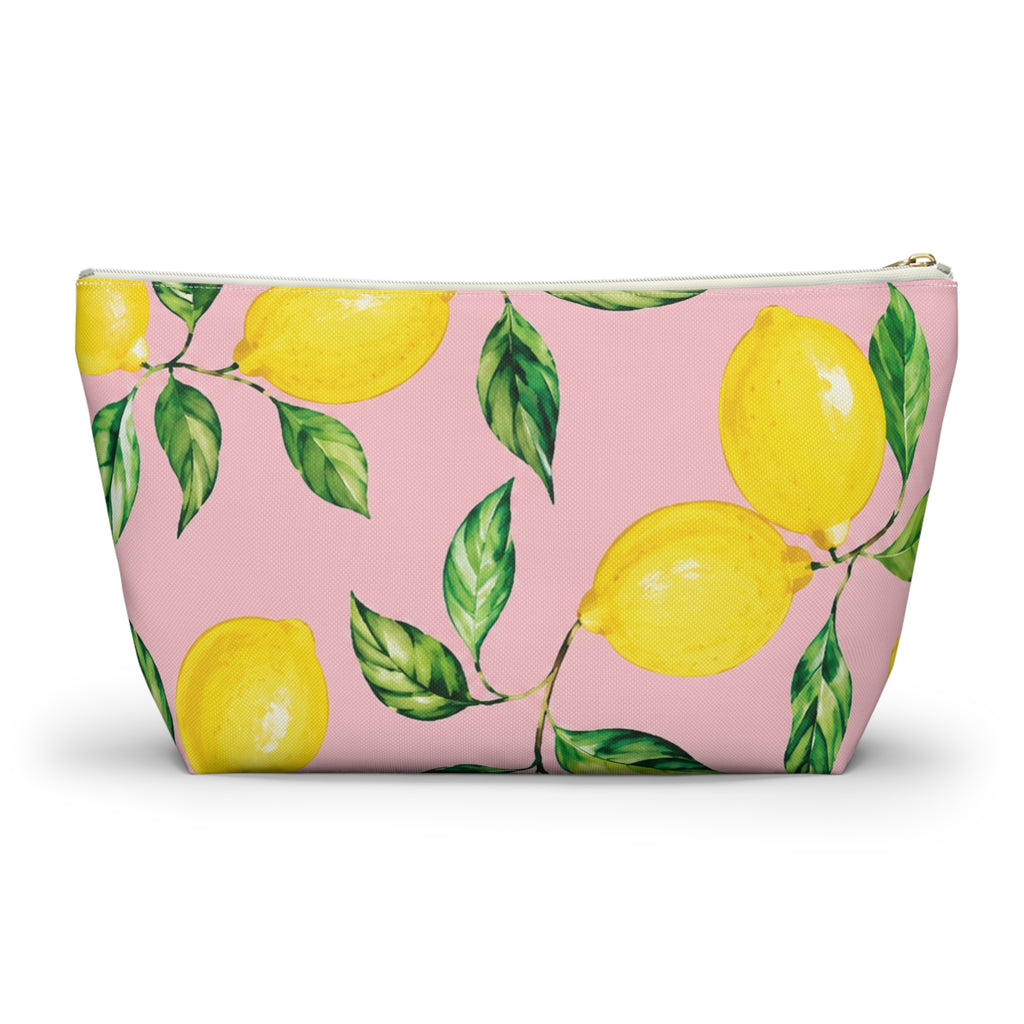 Little Italy Amalfi Pink and White with Lemon 2 Makeup Pouch —  T-Bottom Travel Bag