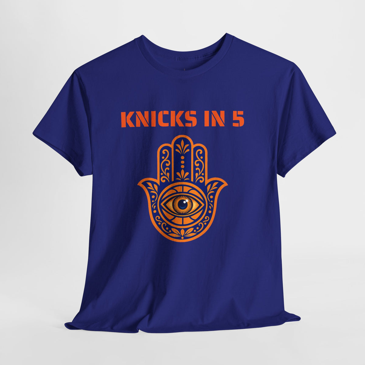 Knicks In Five Tee | New York Basketball Hamsa T-Shirt