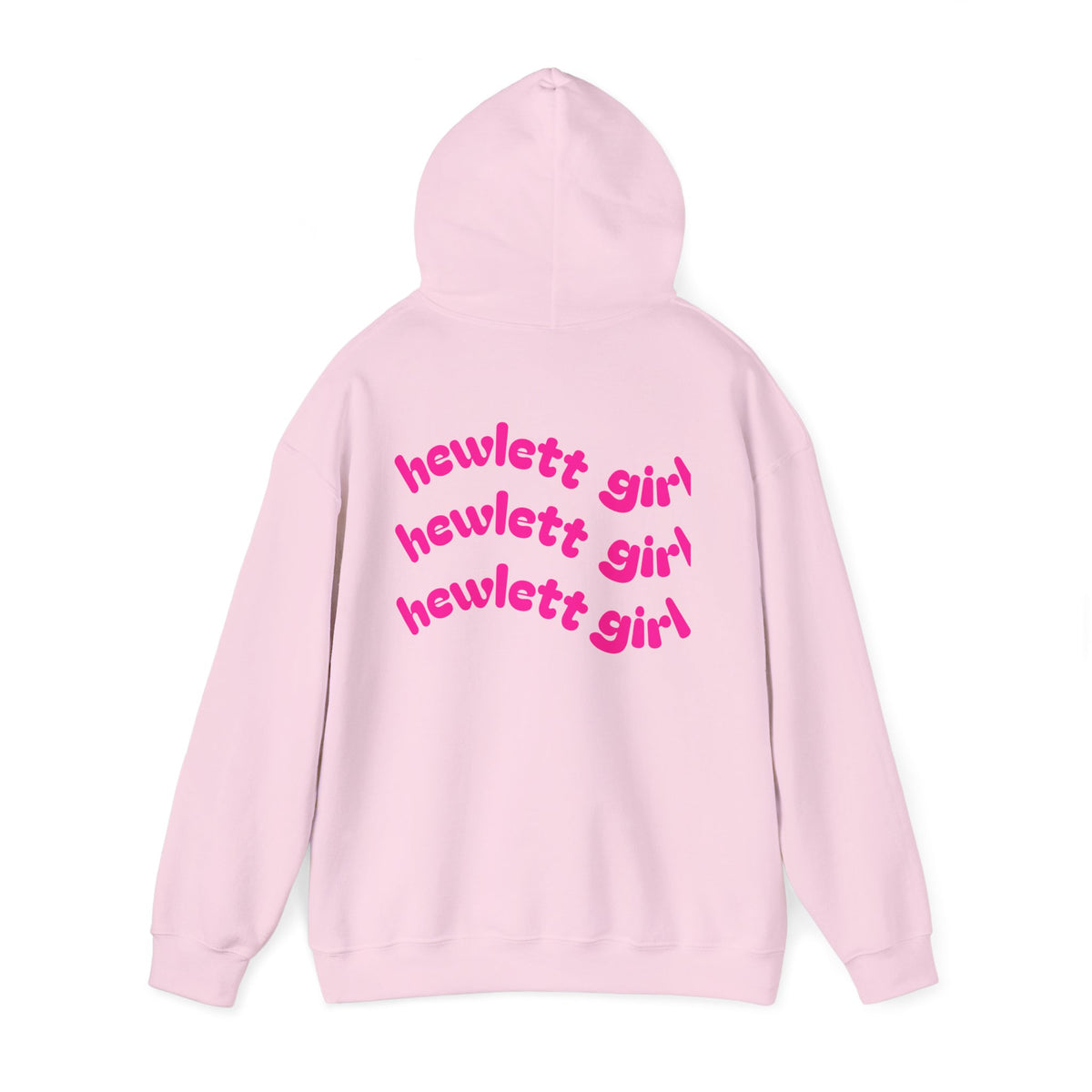 Hewlett Girl Hoodie – Retro Pink Wave Back Print Hooded Sweatshirt