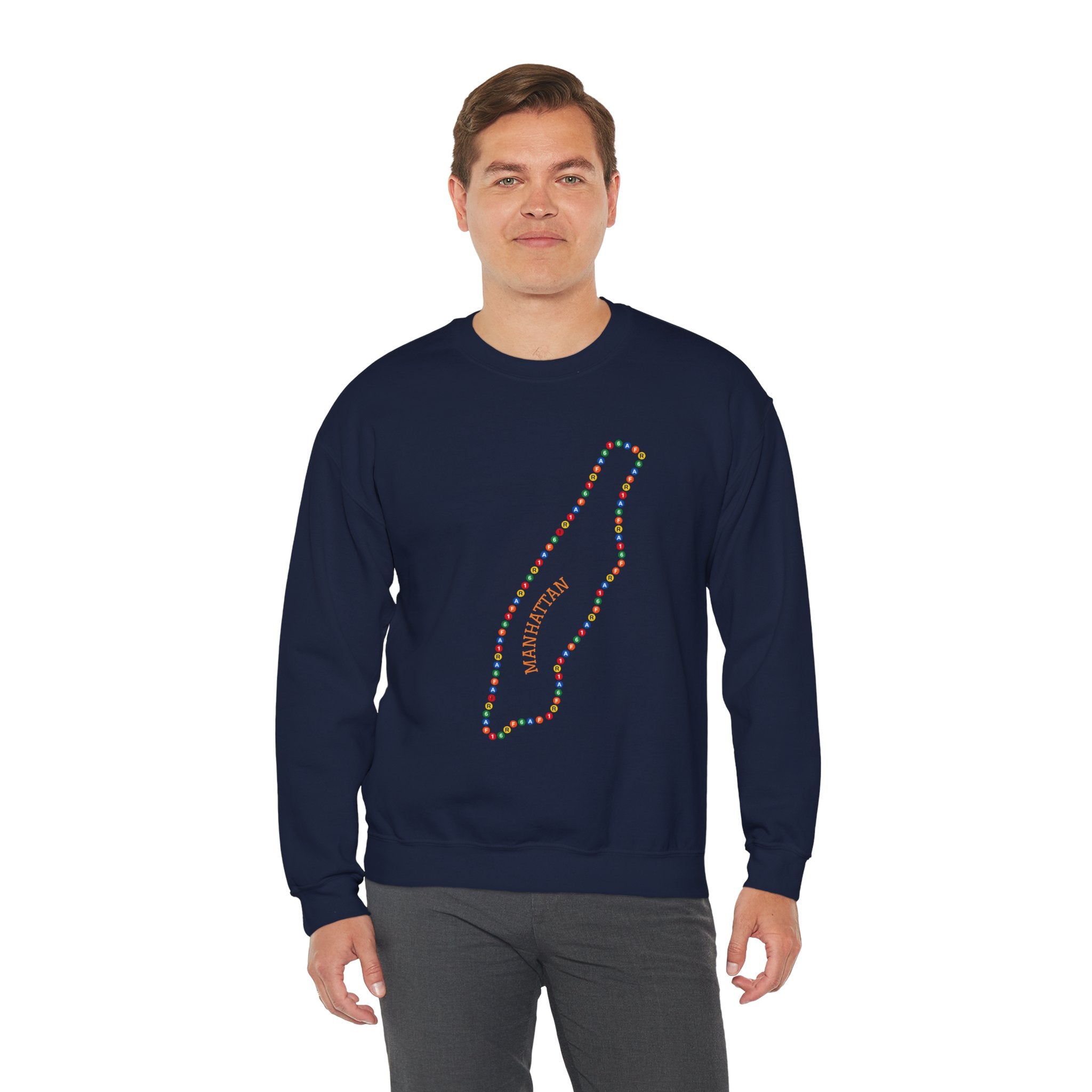 Manhattan Map Subway Signs Sweatshirt | NYC Crewneck Sweater