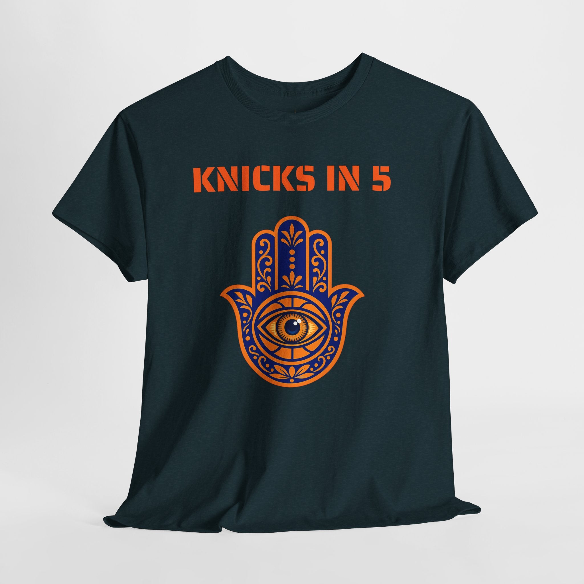 Knicks In Five Tee | New York Basketball Hamsa T-Shirt