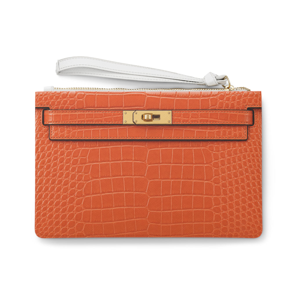 Canal Street Orange Clutch Bag — Elegant Wristlet Purse for Evening & Gifts