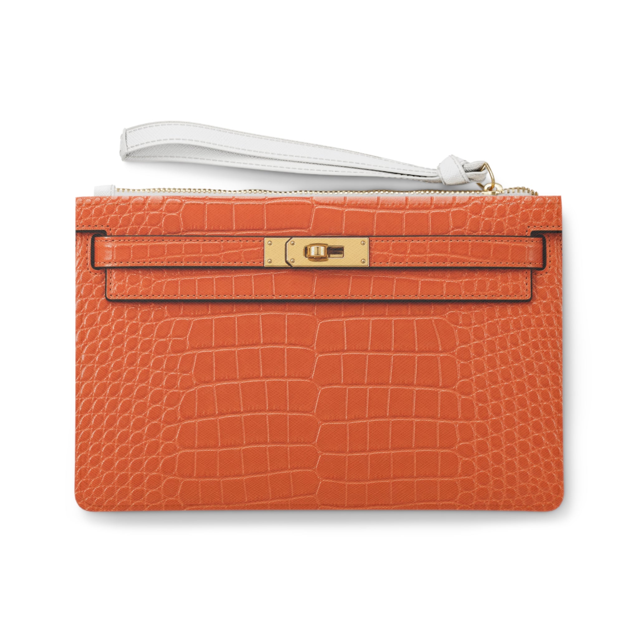 Canal Street Orange Clutch Bag — Elegant Wristlet Purse for Evening & Gifts
