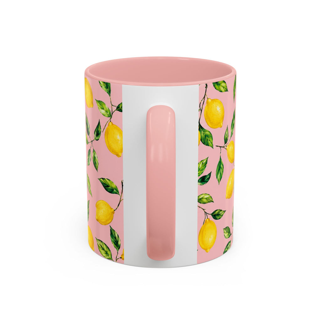 Little Italy Amalfi Pink Lemon Accent Mug — La Dolce Vita Ceramic Kitchen Mug (11oz)