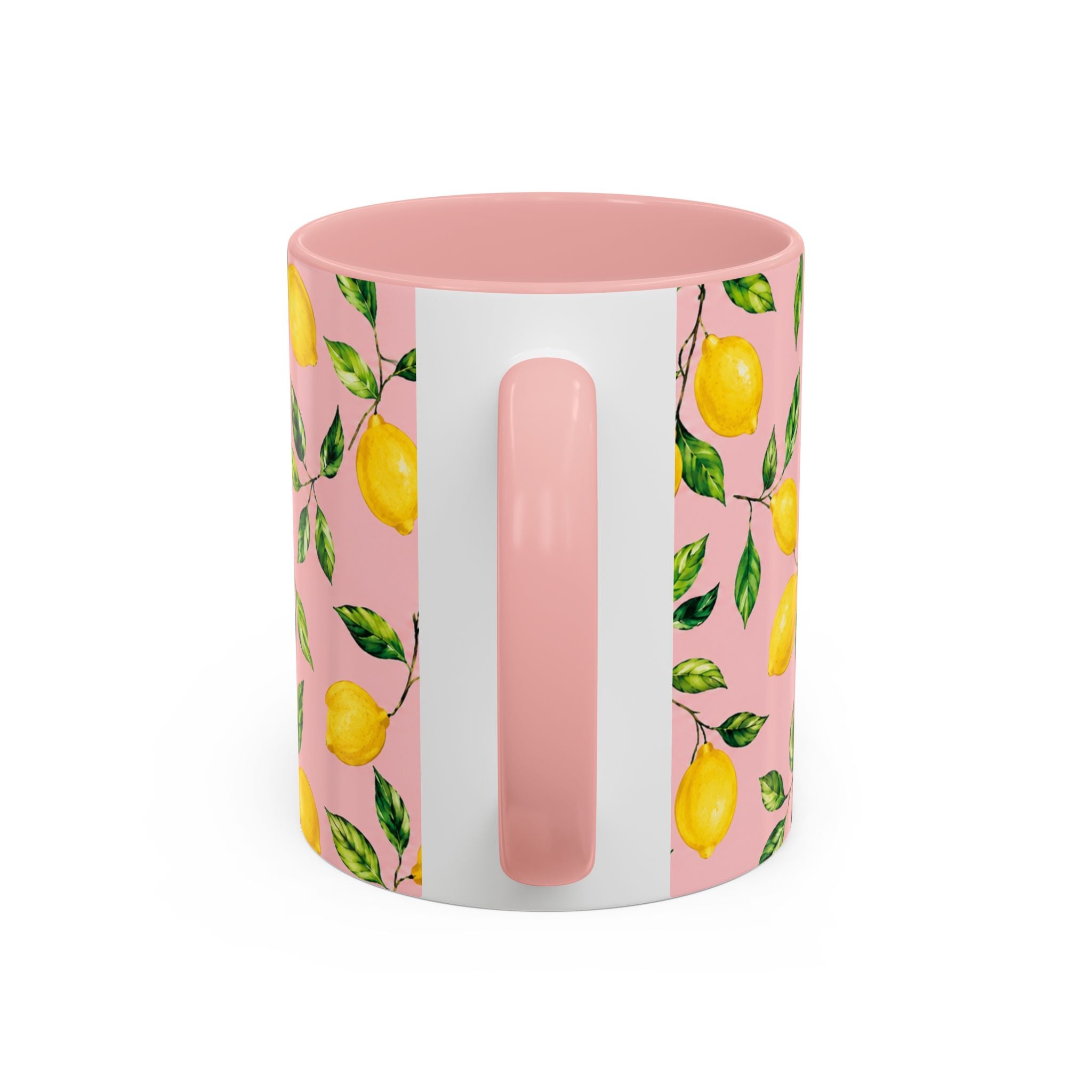 Little Italy Amalfi Pink Lemon Accent Mug — La Dolce Vita Ceramic Kitchen Mug (11oz)