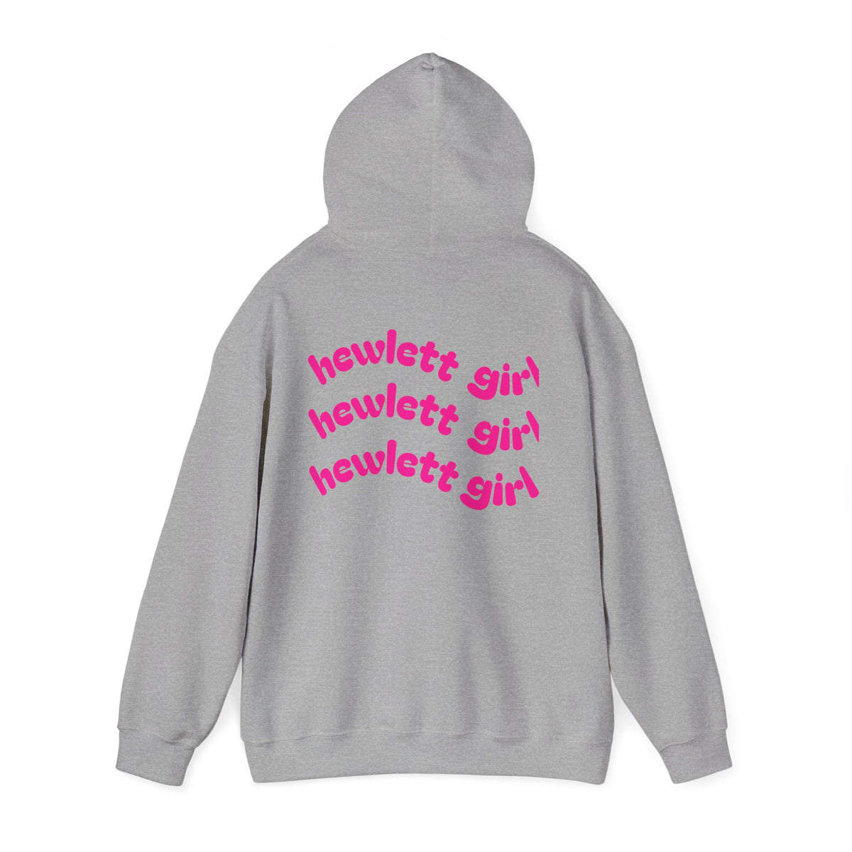Hewlett Girl Hoodie – Retro Pink Wave Back Print Hooded Sweatshirt