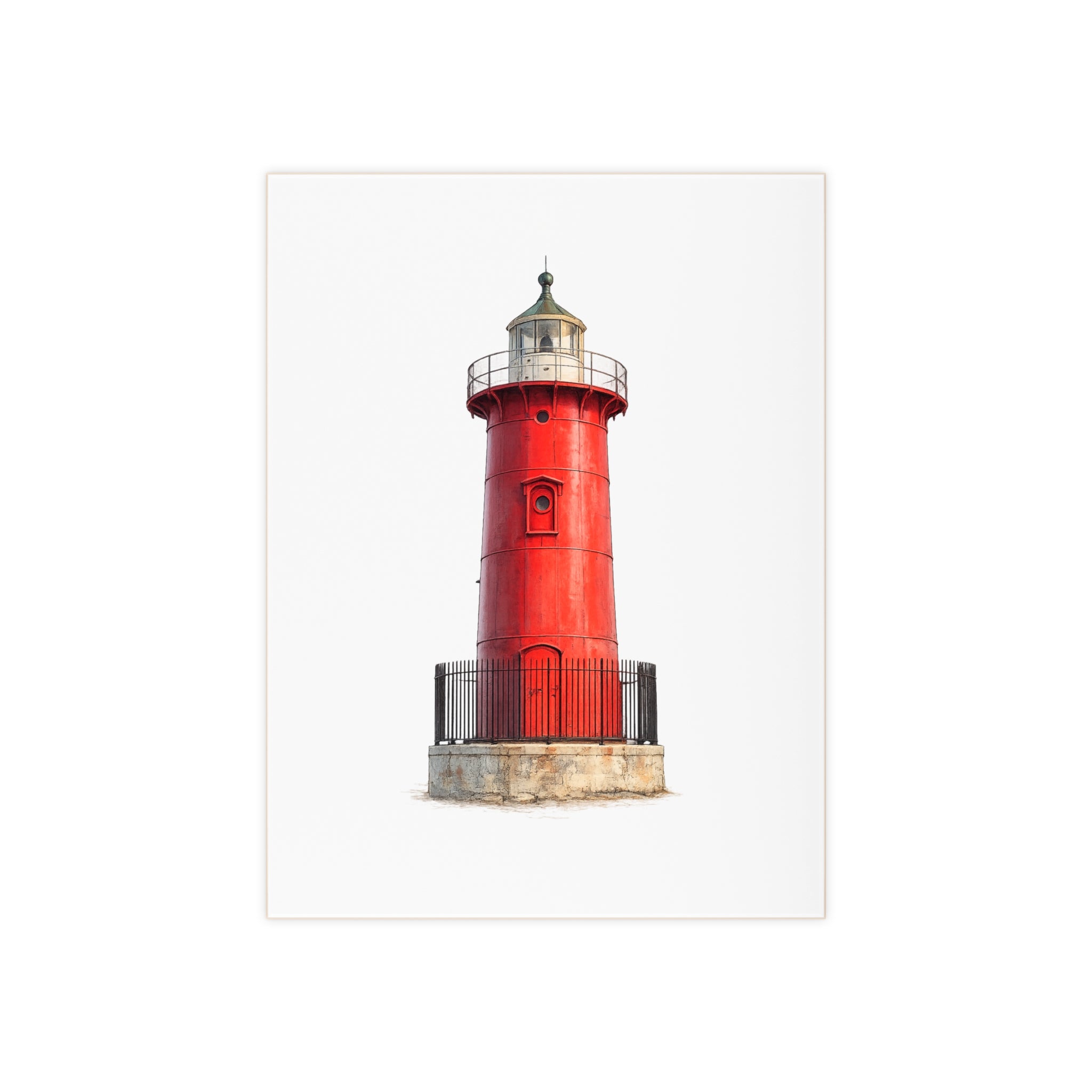 Washington Heights Little Red Lighthouse Ceramic Shower Bath Tile 6" x 8"